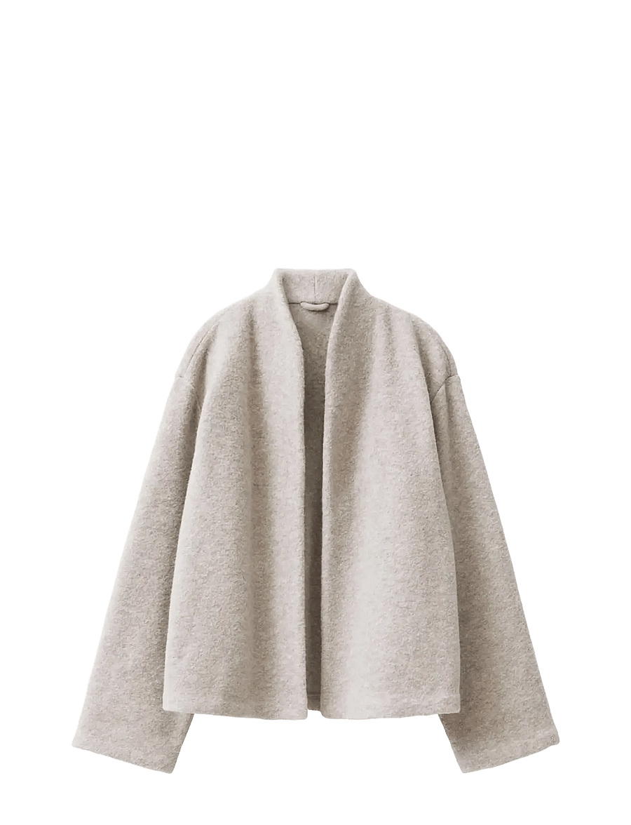 A Part Of The Art - CAPE JACKET HEAVY KNIT - wolljacken - heavy knit-oat - 1