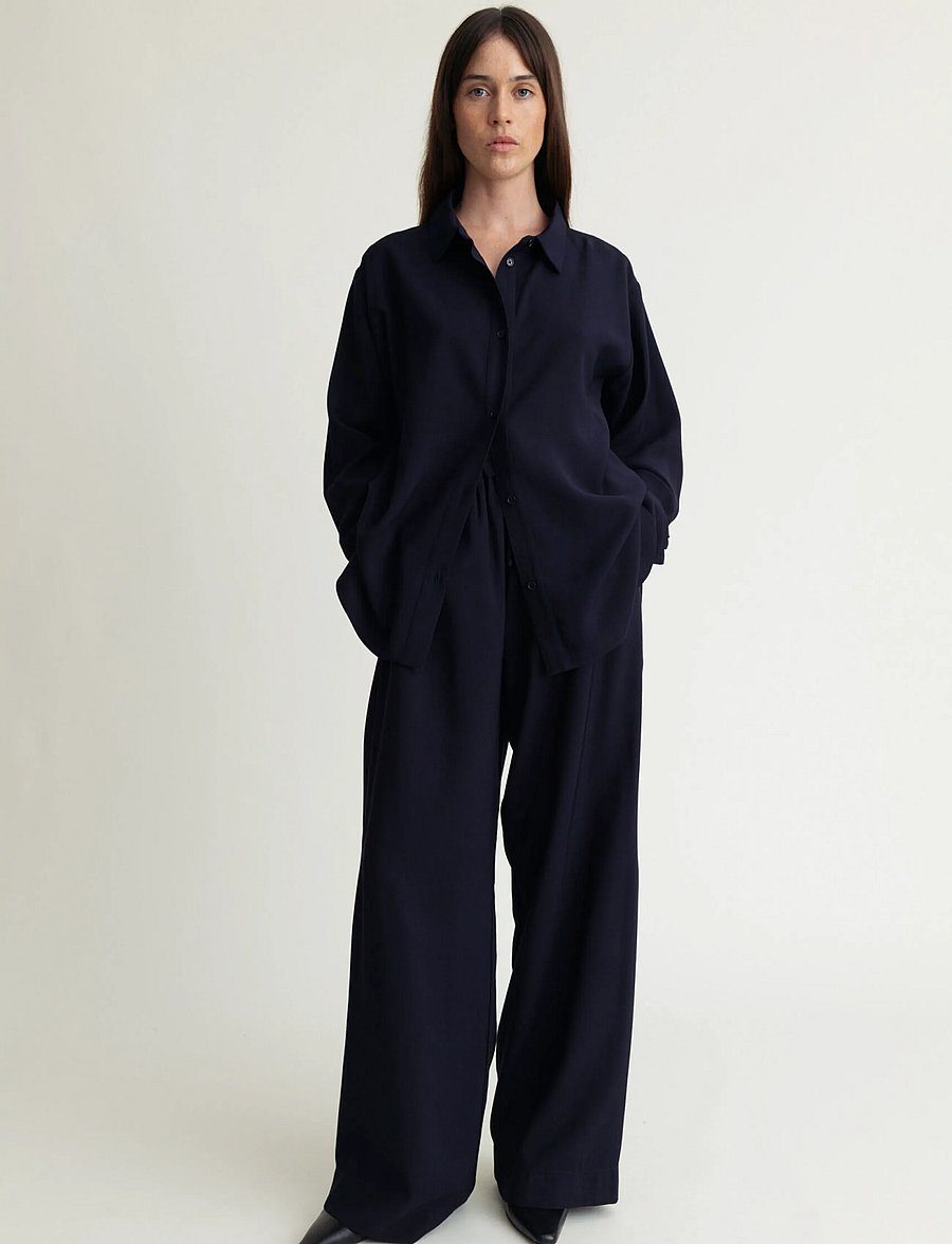 A Part Of The Art - VACANT PANTS - laia säärega püksid - midnight navy - 0