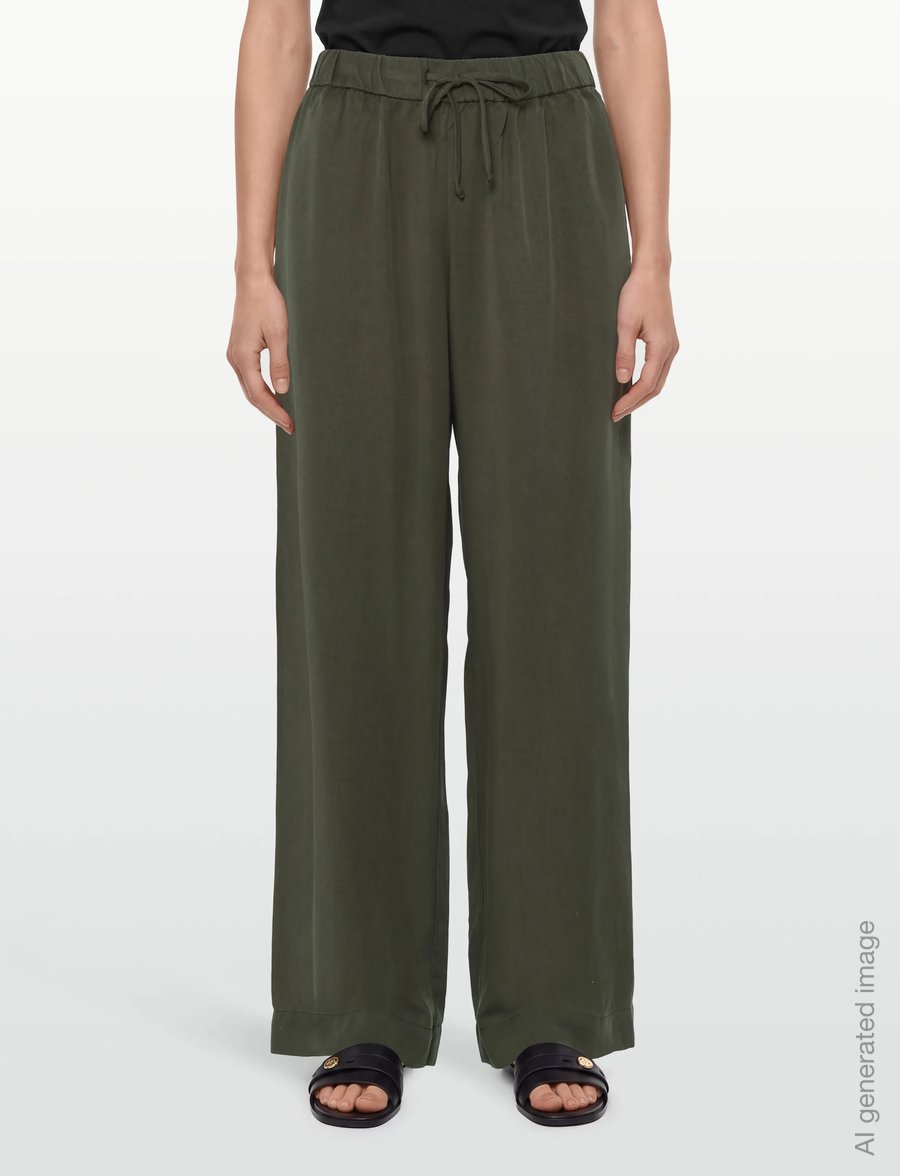 A Part Of The Art - VACANT PANTS - hosen mit weitem bein - pine green - 3