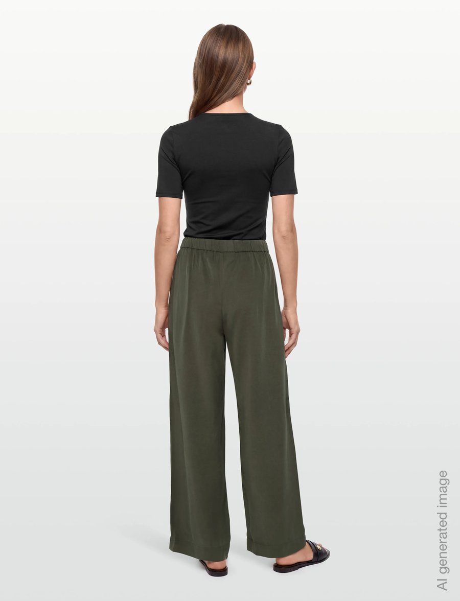 A Part Of The Art - VACANT PANTS - hosen mit weitem bein - pine green - 4