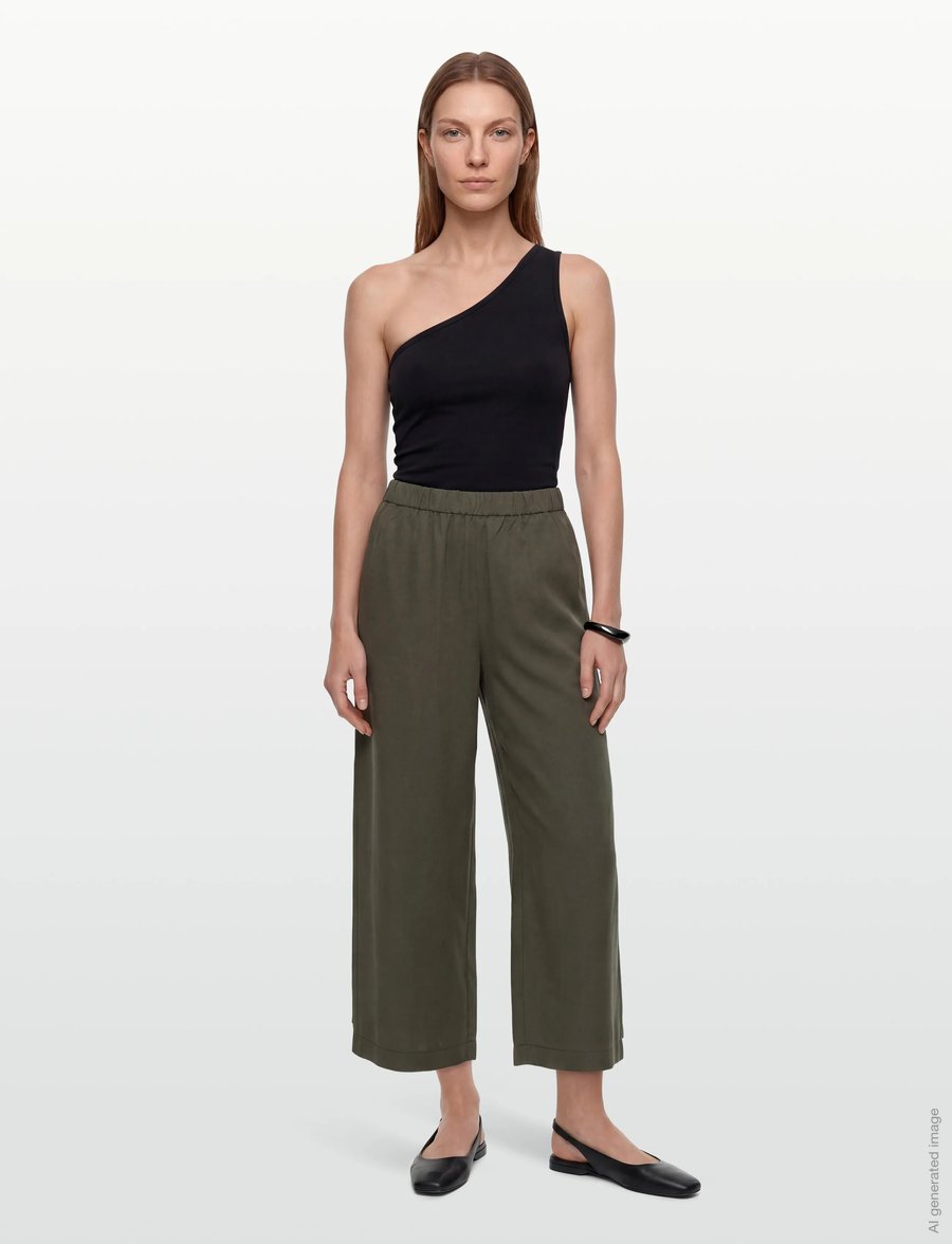A Part Of The Art - AIRY PANTS - culottes - pine green - 0