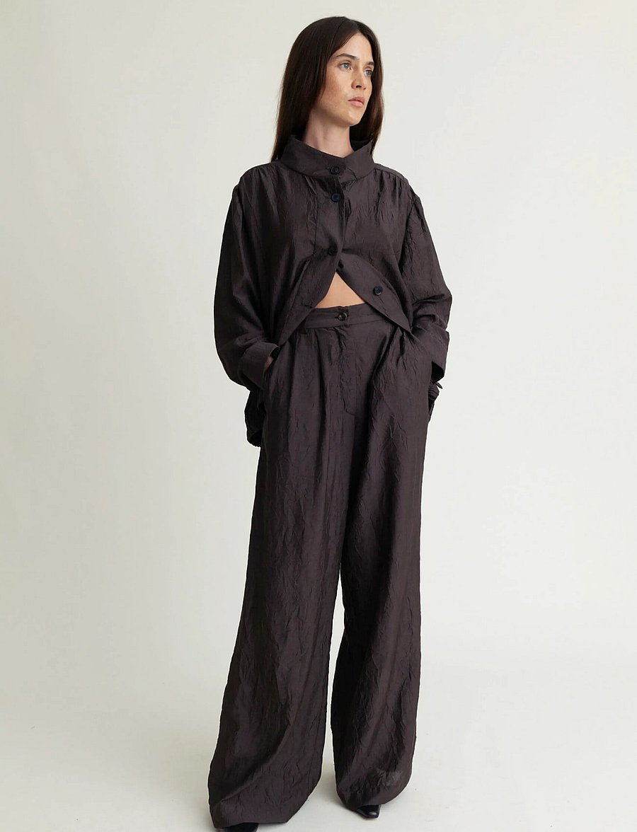 A Part Of The Art - DREAMY PANTS - hosen mit weitem bein - ash brown - 0