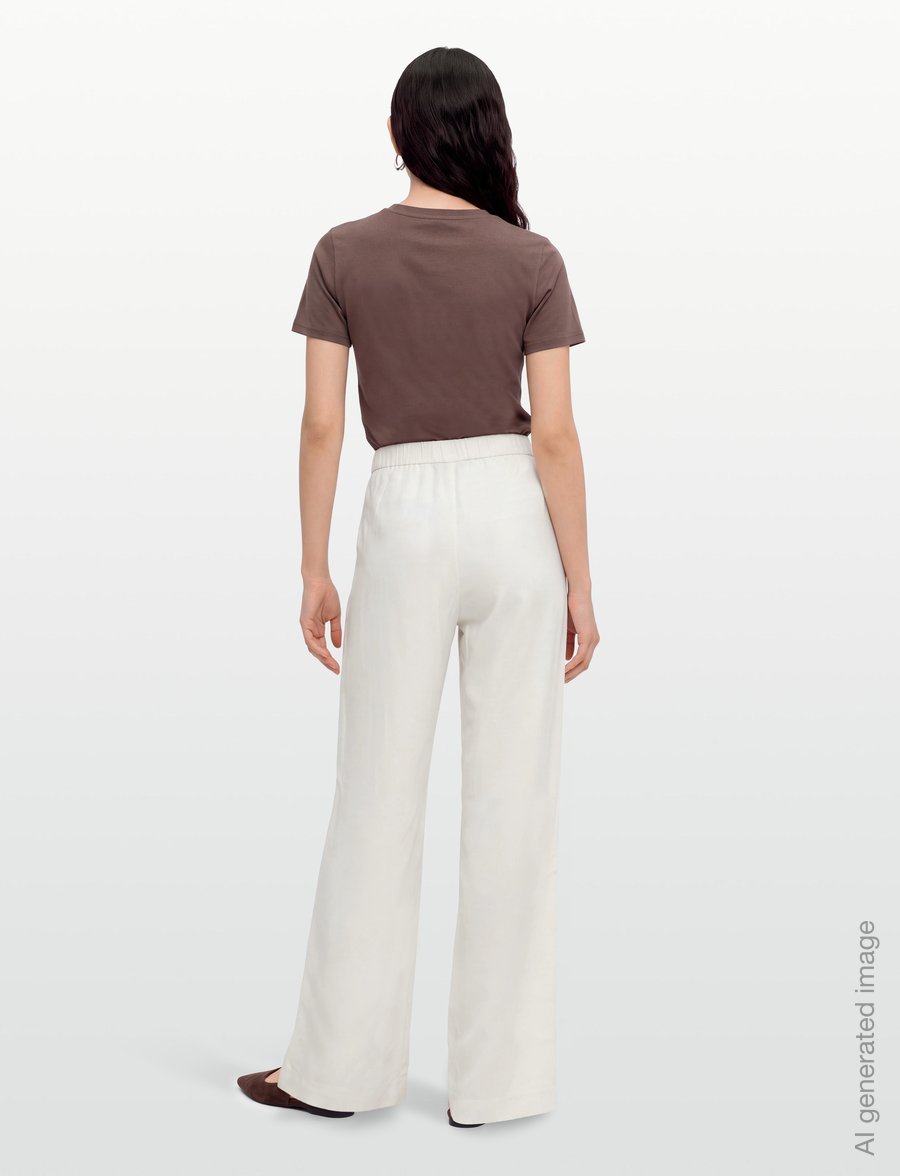 A Part Of The Art - DAILY PANTS - laia säärega püksid - creme - 4