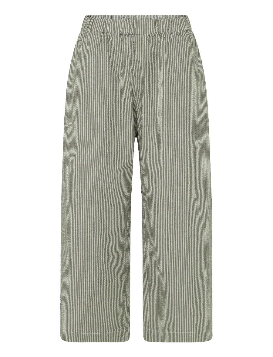 A Part Of The Art - AIRY PANTS - laia säärega püksid - khaki and white stripe - 0