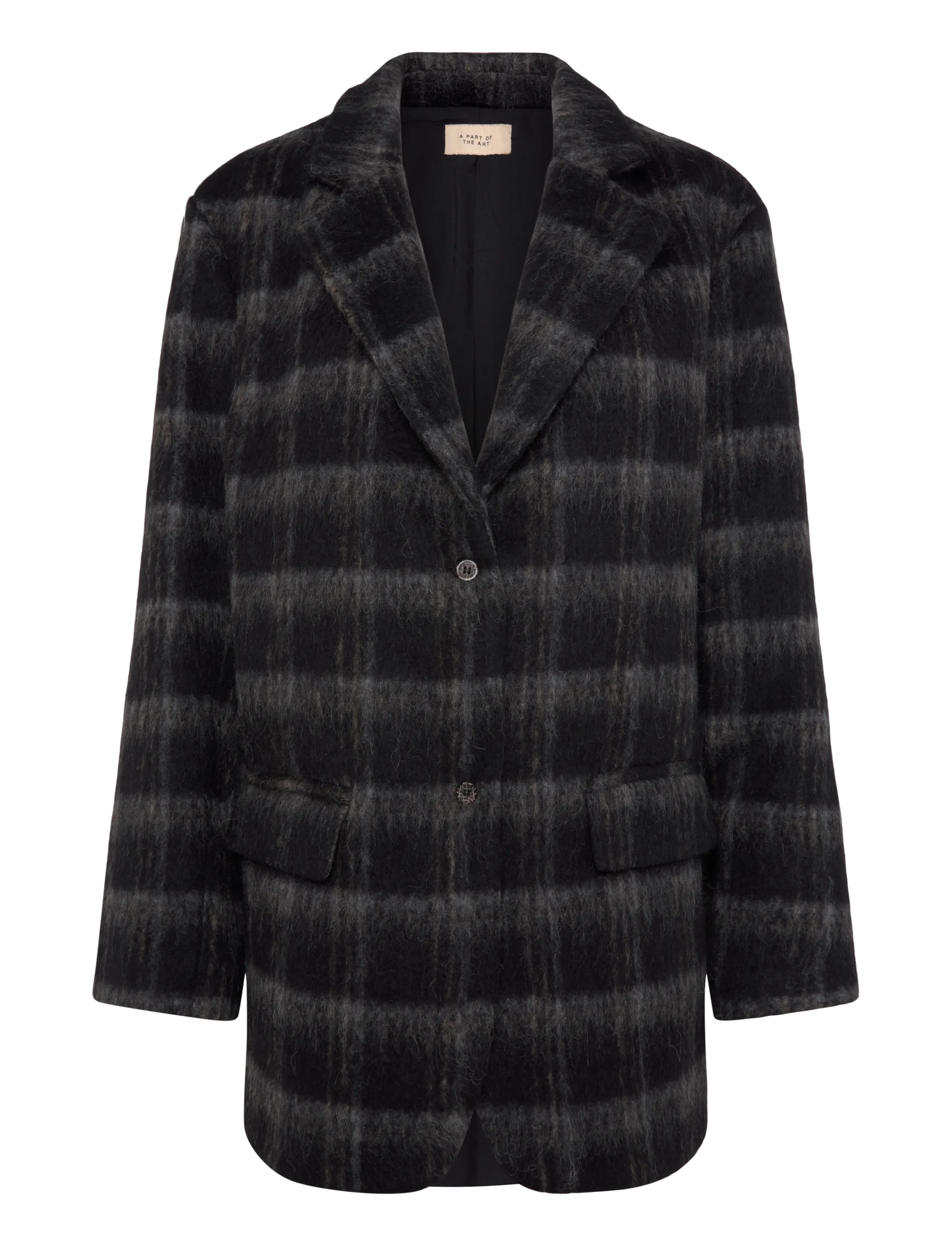 A Part Of The Art FORM BLAZER HAIRY CHECK - Transitional Layering - BLACK CHECK / black