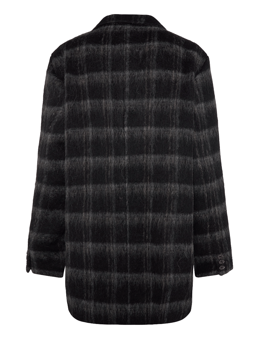 A Part Of The Art - FORM BLAZER HAIRY CHECK - yfirstærðar blazer - black check - 2