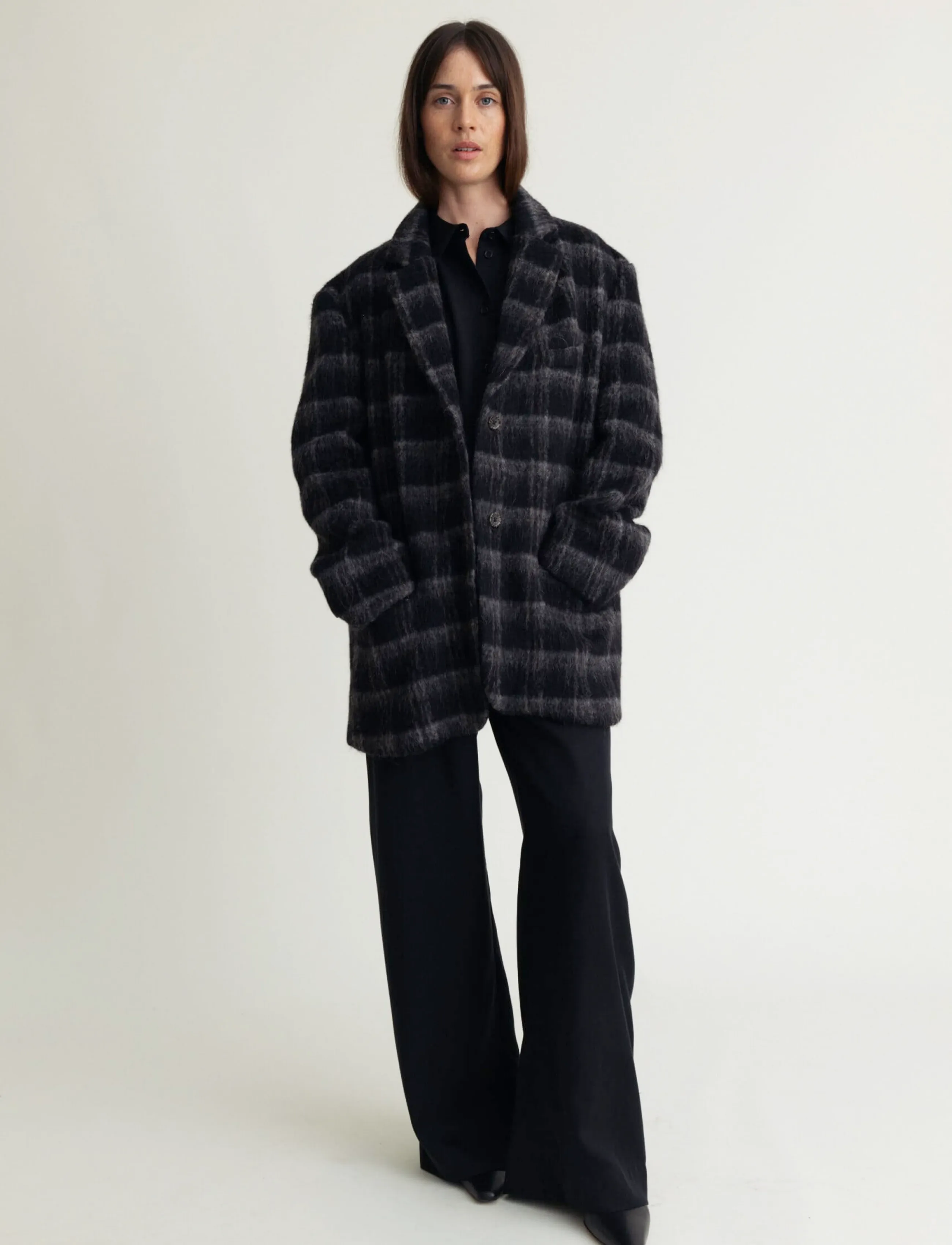 A Part Of The Art - FORM BLAZER HAIRY CHECK - black check - 0