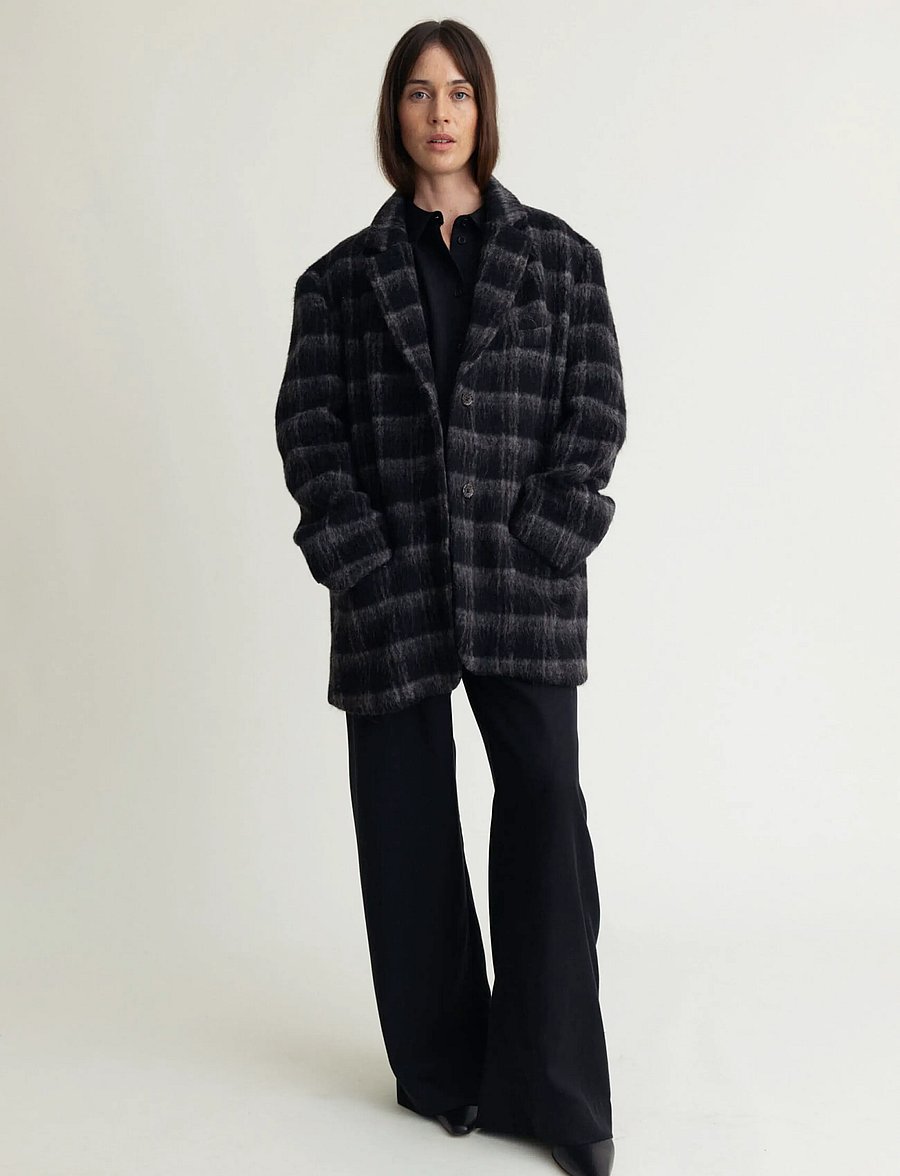 A Part Of The Art - FORM BLAZER HAIRY CHECK - black check - 0