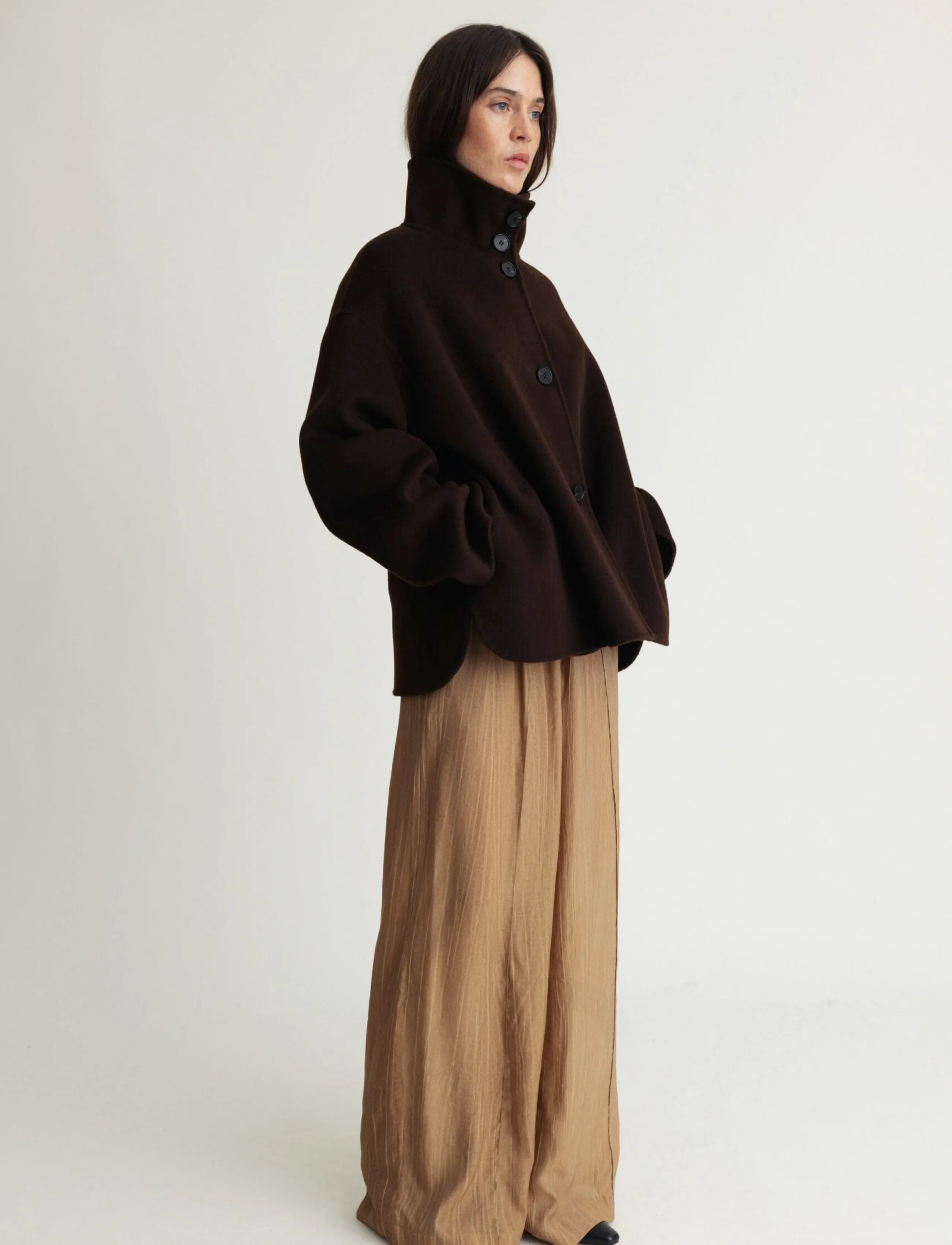 A Part Of The Art EDGE JACKET LYX WOOL - Clothing - DARK BROWN / brown