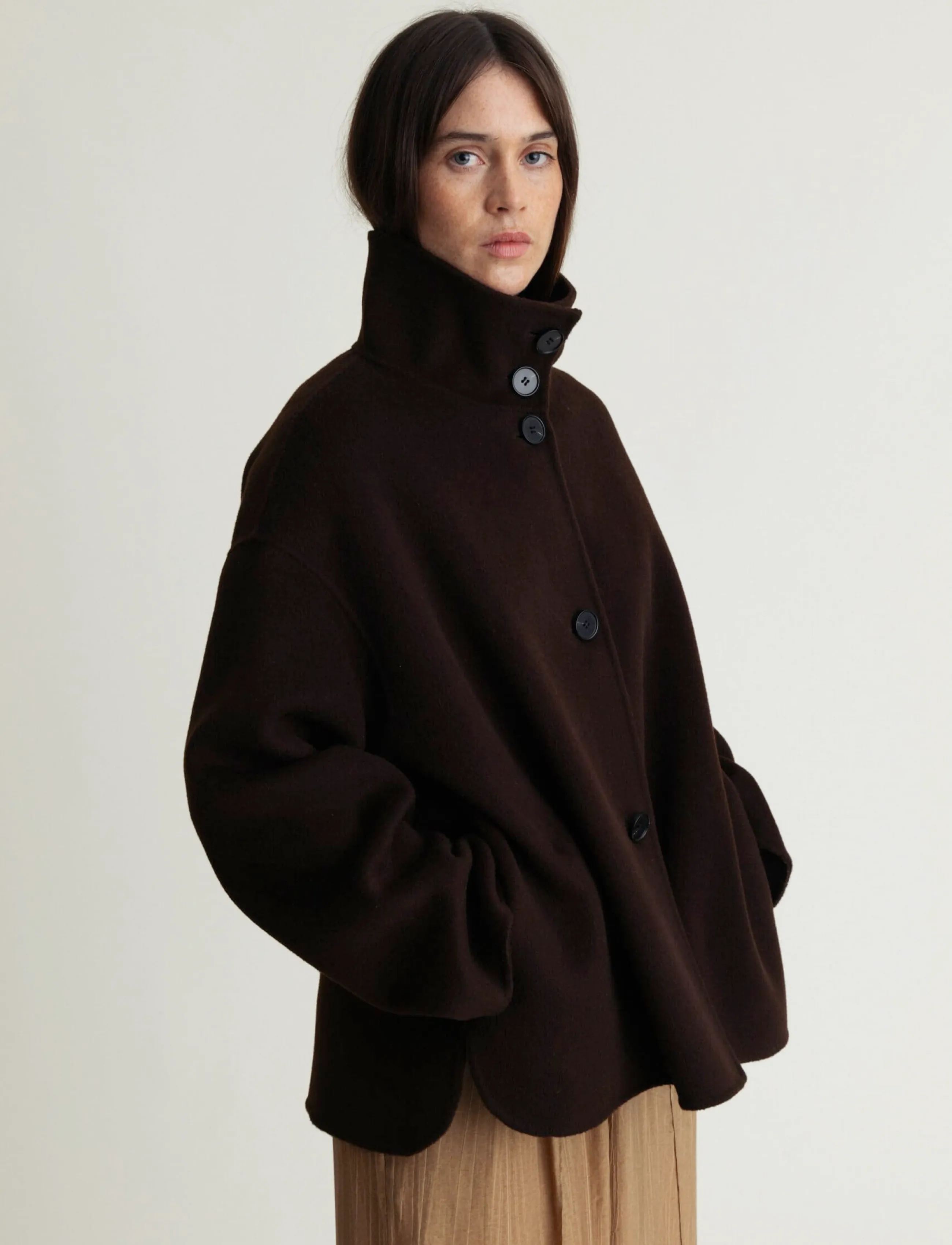 A Part Of The Art - EDGE JACKET LYX WOOL - dark brown - 2
