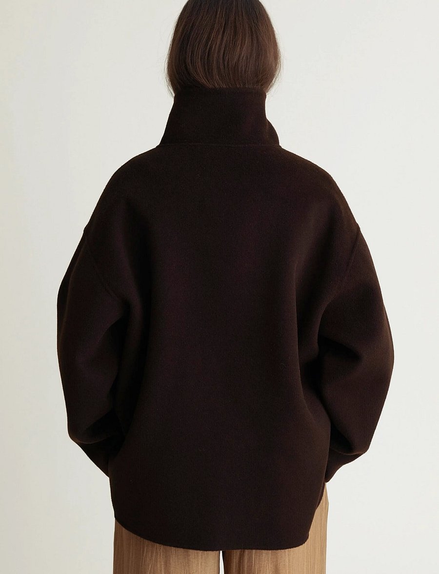 A Part Of The Art - EDGE JACKET LYX WOOL - dark brown - 3