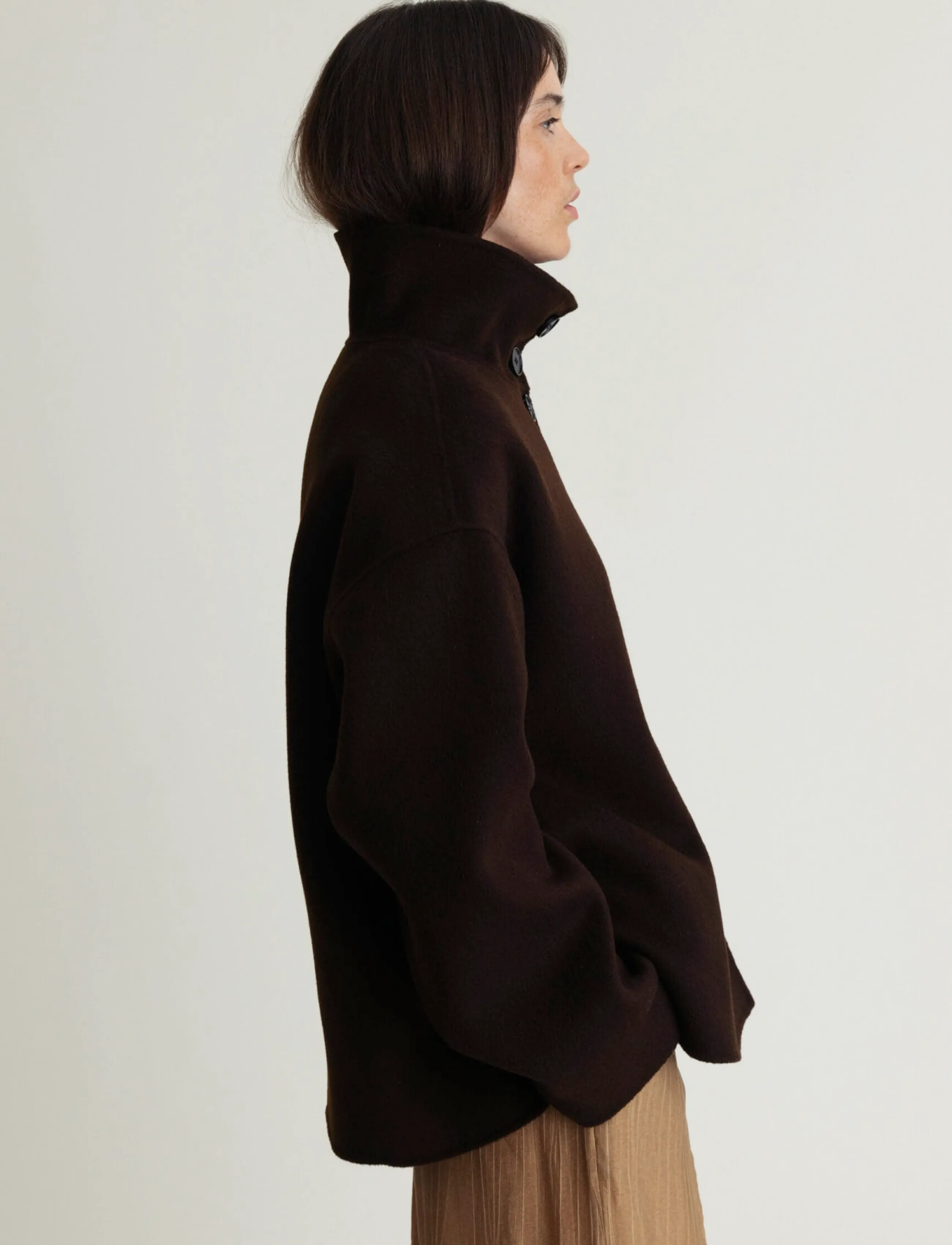 A Part Of The Art - EDGE JACKET LYX WOOL - dark brown - 4