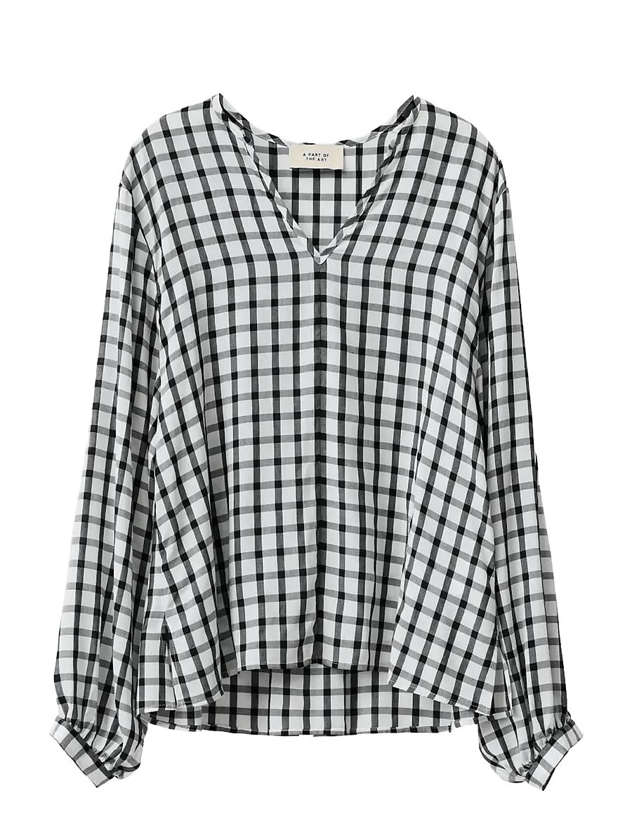 A Part Of The Art - HORIZON BLOUSE - langärmelige blusen - black and white check - 1