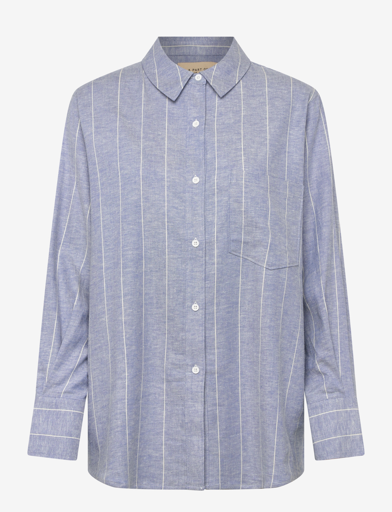 A Part Of The Art - Bold Shirt - chemises de lin - denim blue white stripe - 0
