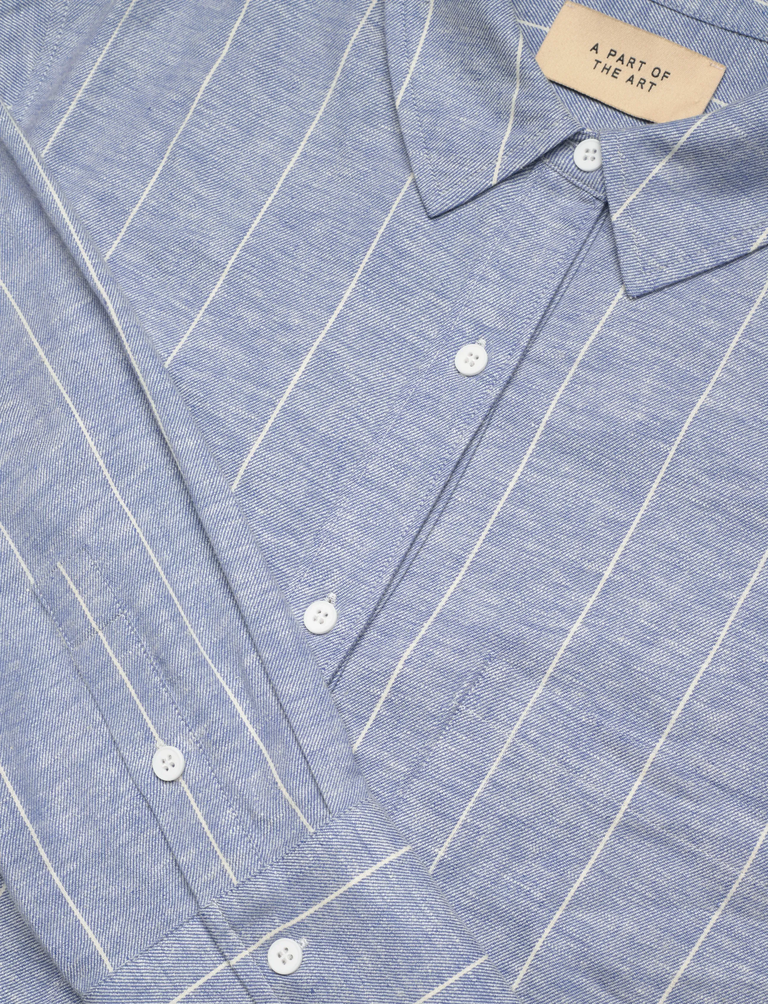 A Part Of The Art - Bold Shirt - koszule lniane - denim blue white stripe - 2