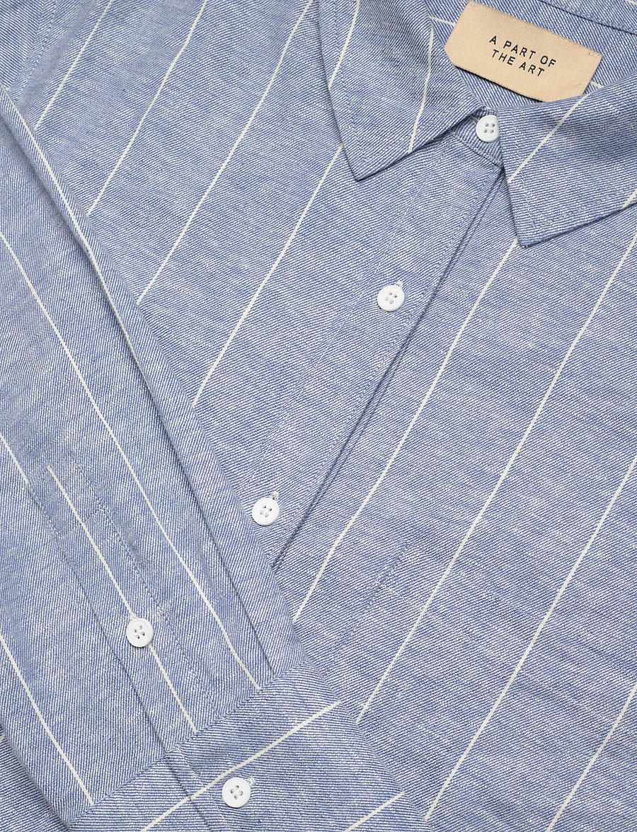 A Part Of The Art - Bold Shirt - koszule lniane - denim blue white stripe - 2