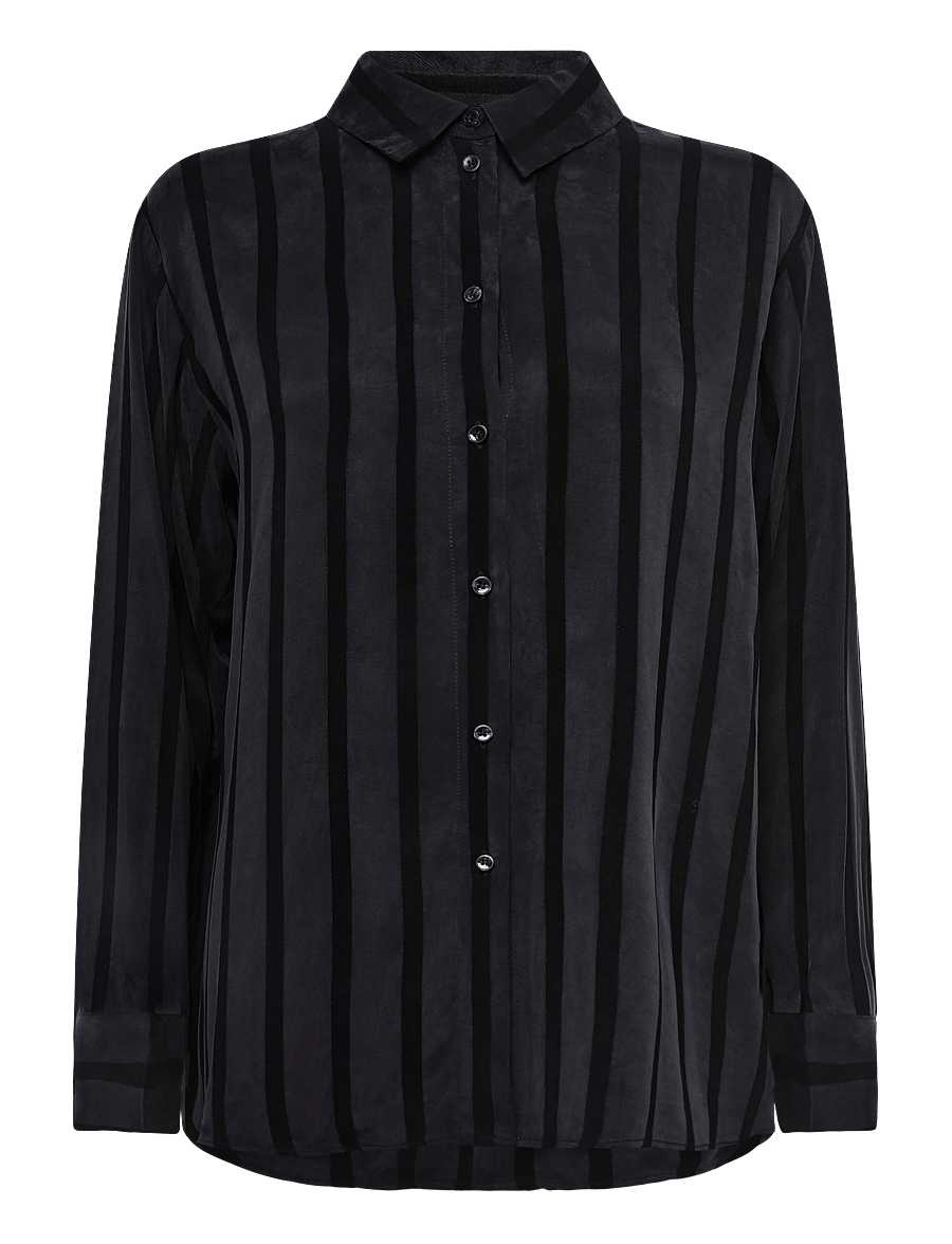 A Part Of The Art - DAILY SHIRT WIDE STRIPE - langærmede skjorter - black stripe - 1