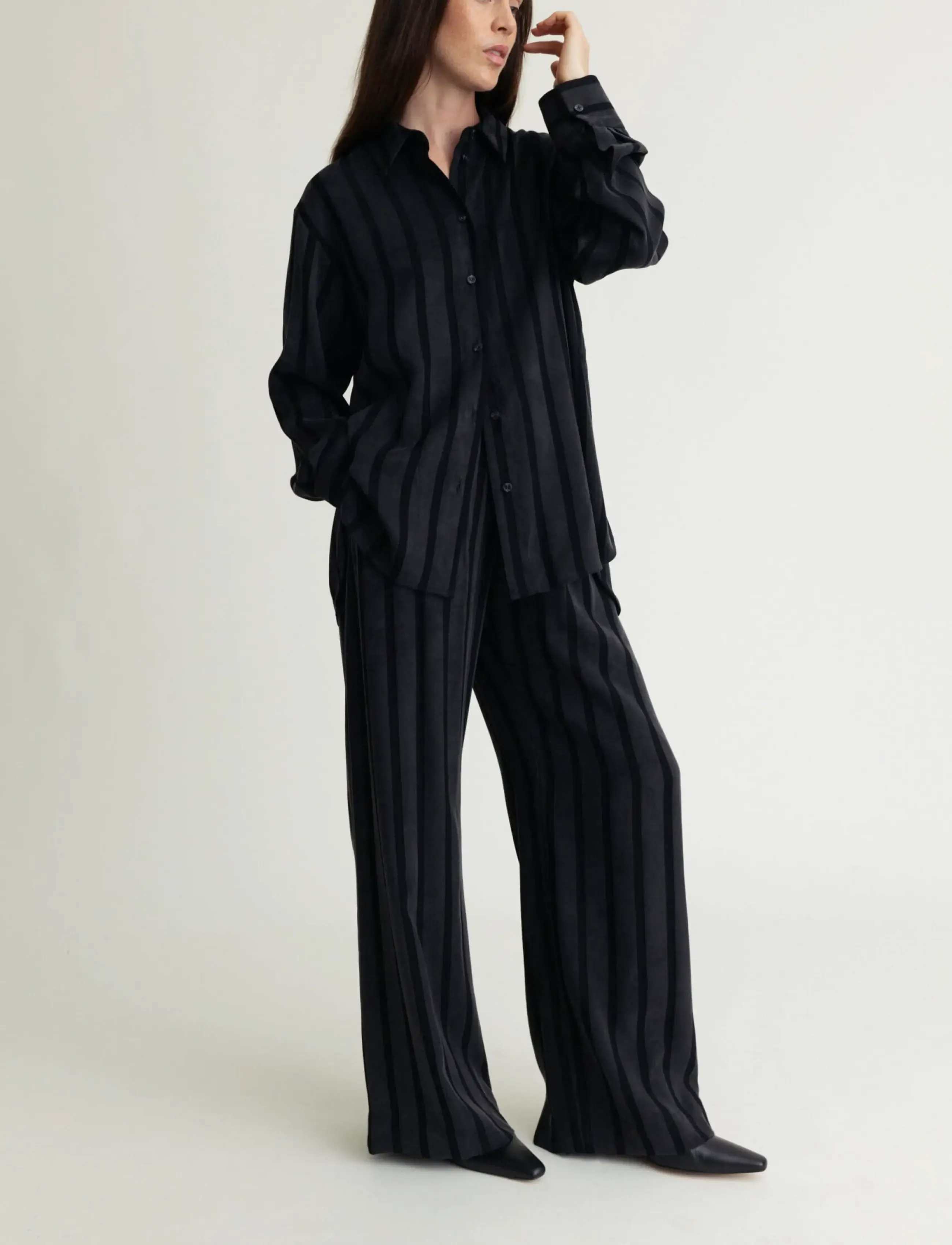 A Part Of The Art - DAILY SHIRT WIDE STRIPE - langärmlige hemden - black stripe - 2