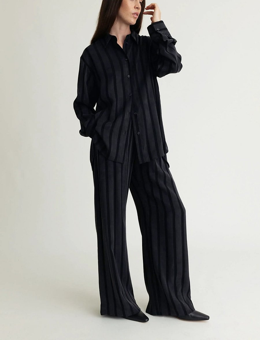 A Part Of The Art - DAILY SHIRT WIDE STRIPE - langärmlige hemden - black stripe - 2