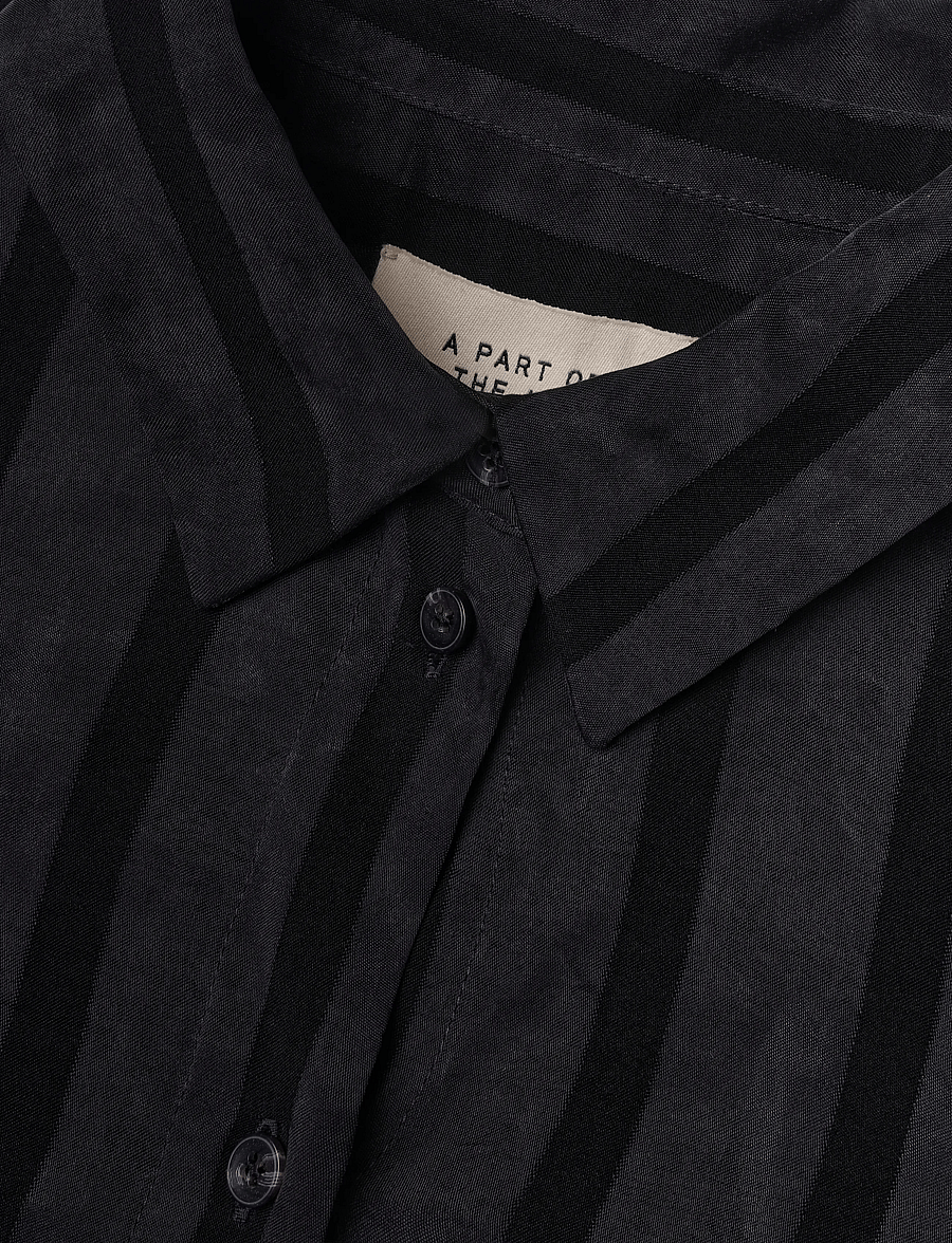 A Part Of The Art - DAILY SHIRT WIDE STRIPE - langærmede skjorter - black stripe - 5