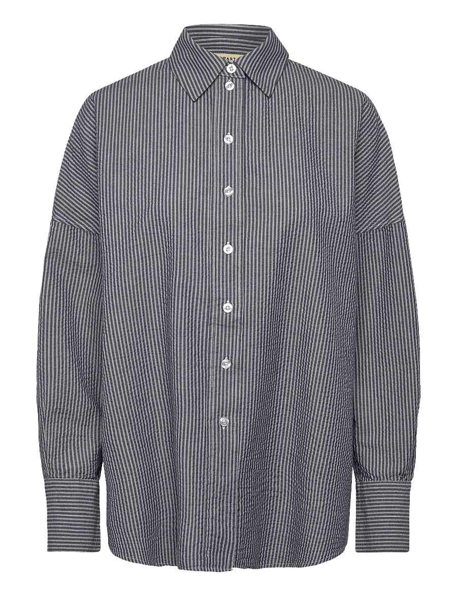 A Part Of The Art - Breezy shirt blue stripe - langärmlige hemden - ocean layers stripe - 0