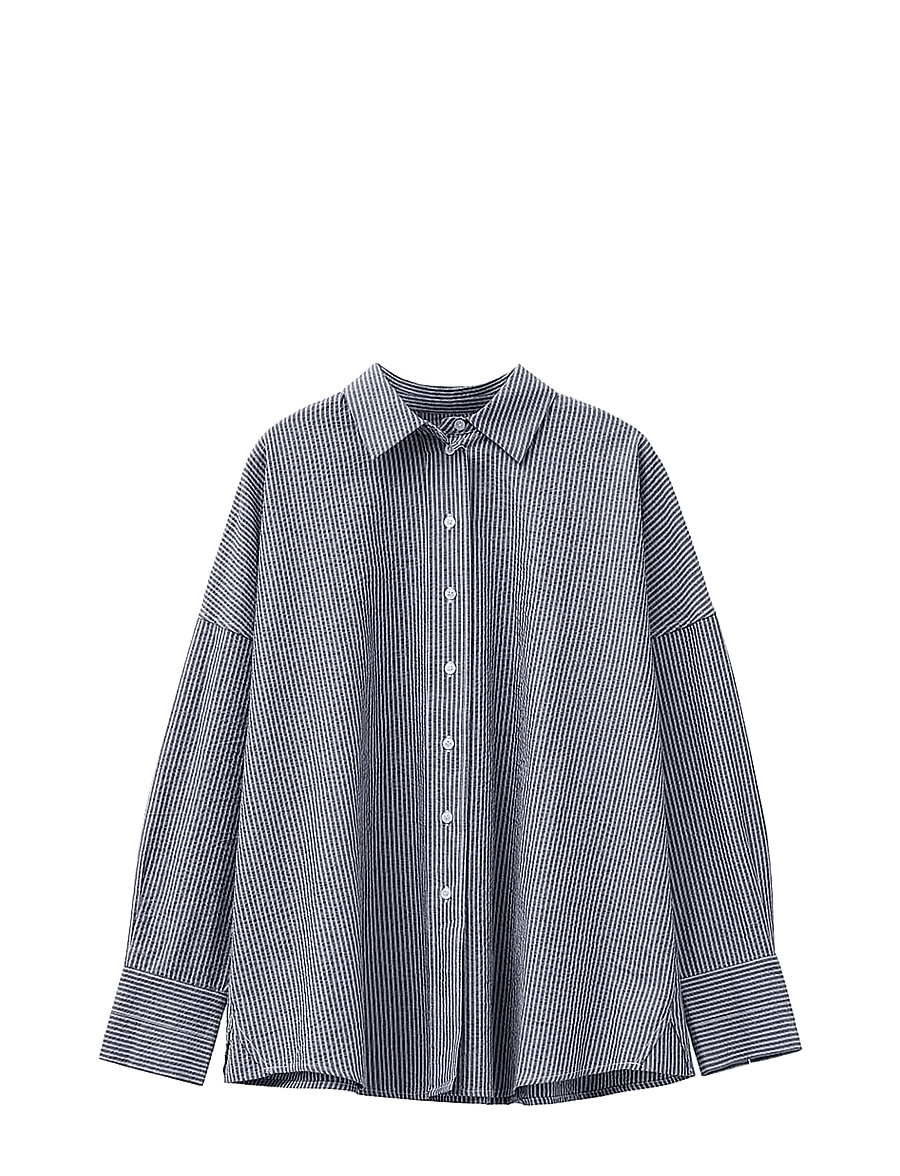 A Part Of The Art - Breezy shirt blue stripe - langärmlige hemden - ocean layers stripe - 0