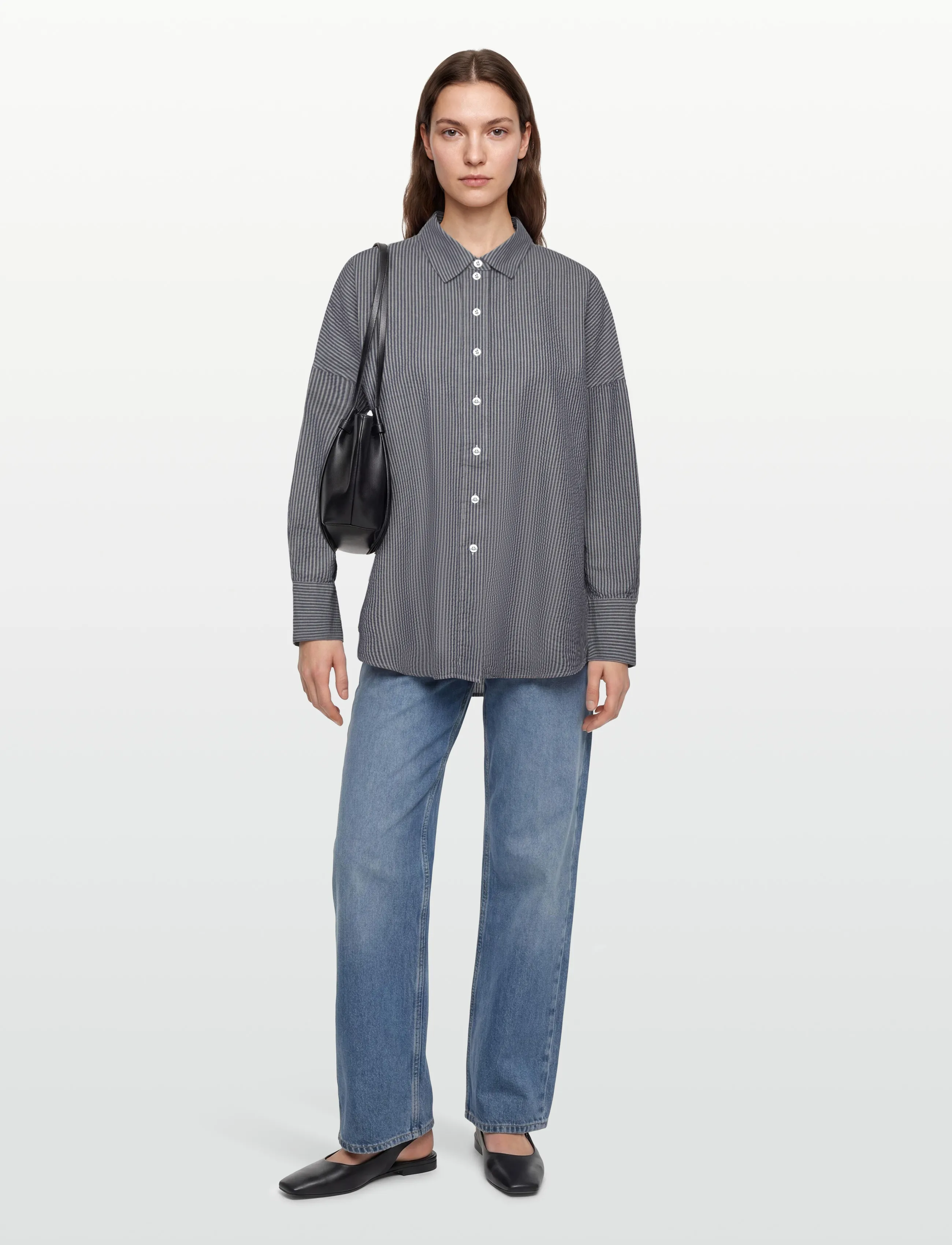 A Part Of The Art Breezy shirt blue stripe - Pikkade varrukatega särgid - OCEAN LAYERS STRIPE / navy