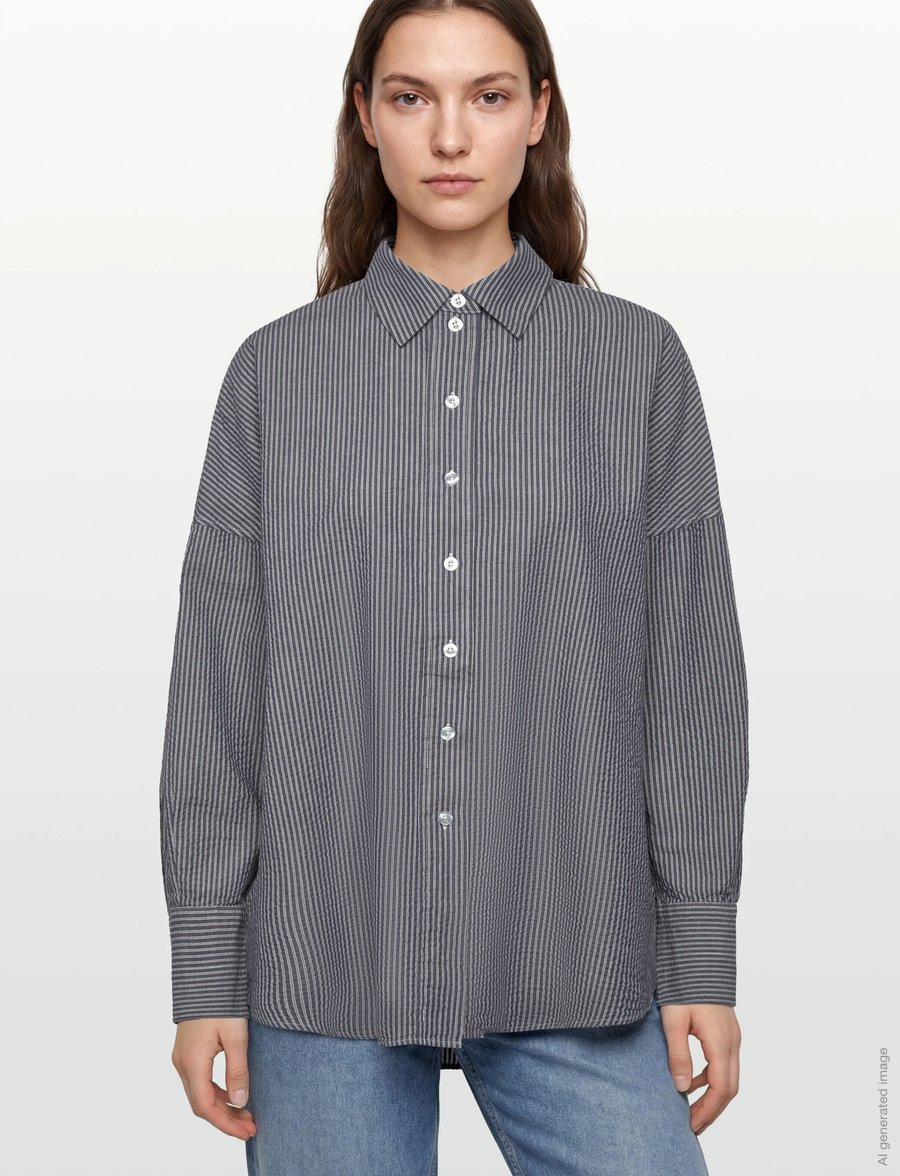 A Part Of The Art - Breezy shirt blue stripe - langärmlige hemden - ocean layers stripe - 3