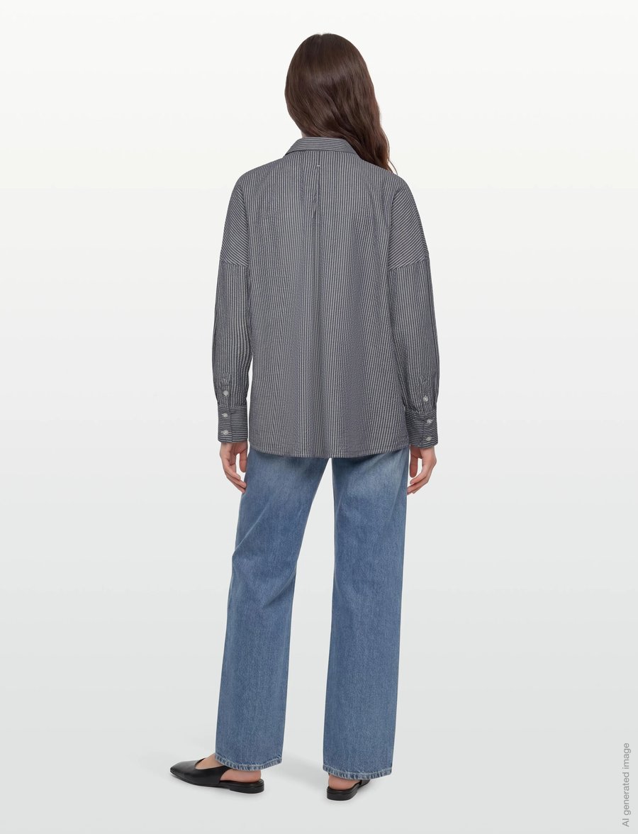 A Part Of The Art - Breezy shirt blue stripe - langärmlige hemden - ocean layers stripe - 4