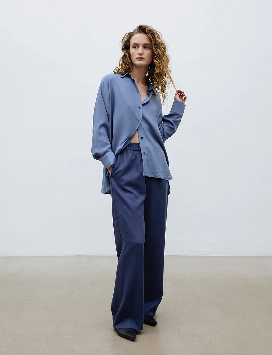 A Part Of The Art - VACANT PANTS - laia säärega püksid - ocean blue - 0