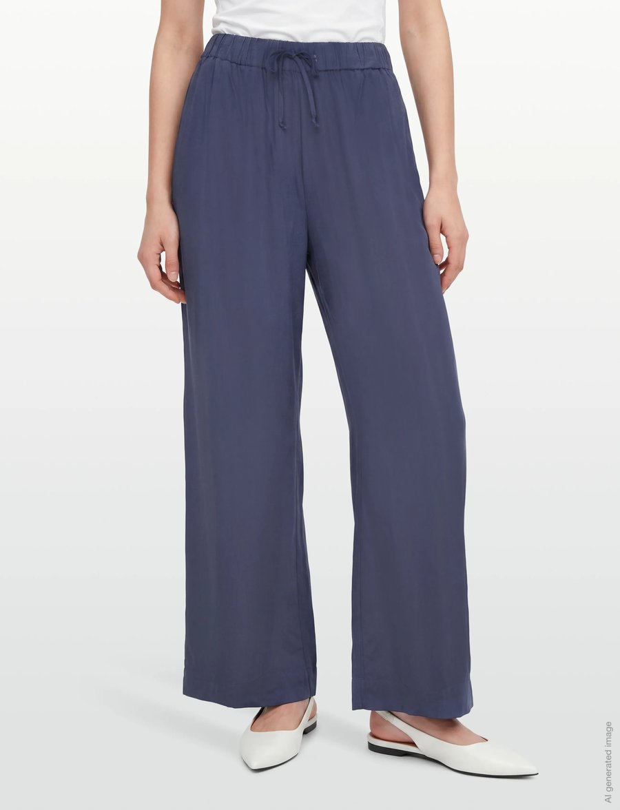 A Part Of The Art - VACANT PANTS - hosen mit weitem bein - ocean blue - 3
