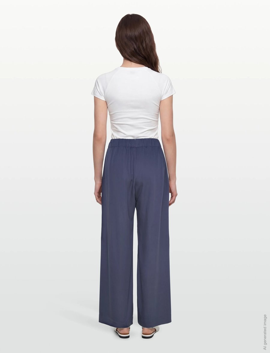 A Part Of The Art - VACANT PANTS - hosen mit weitem bein - ocean blue - 4