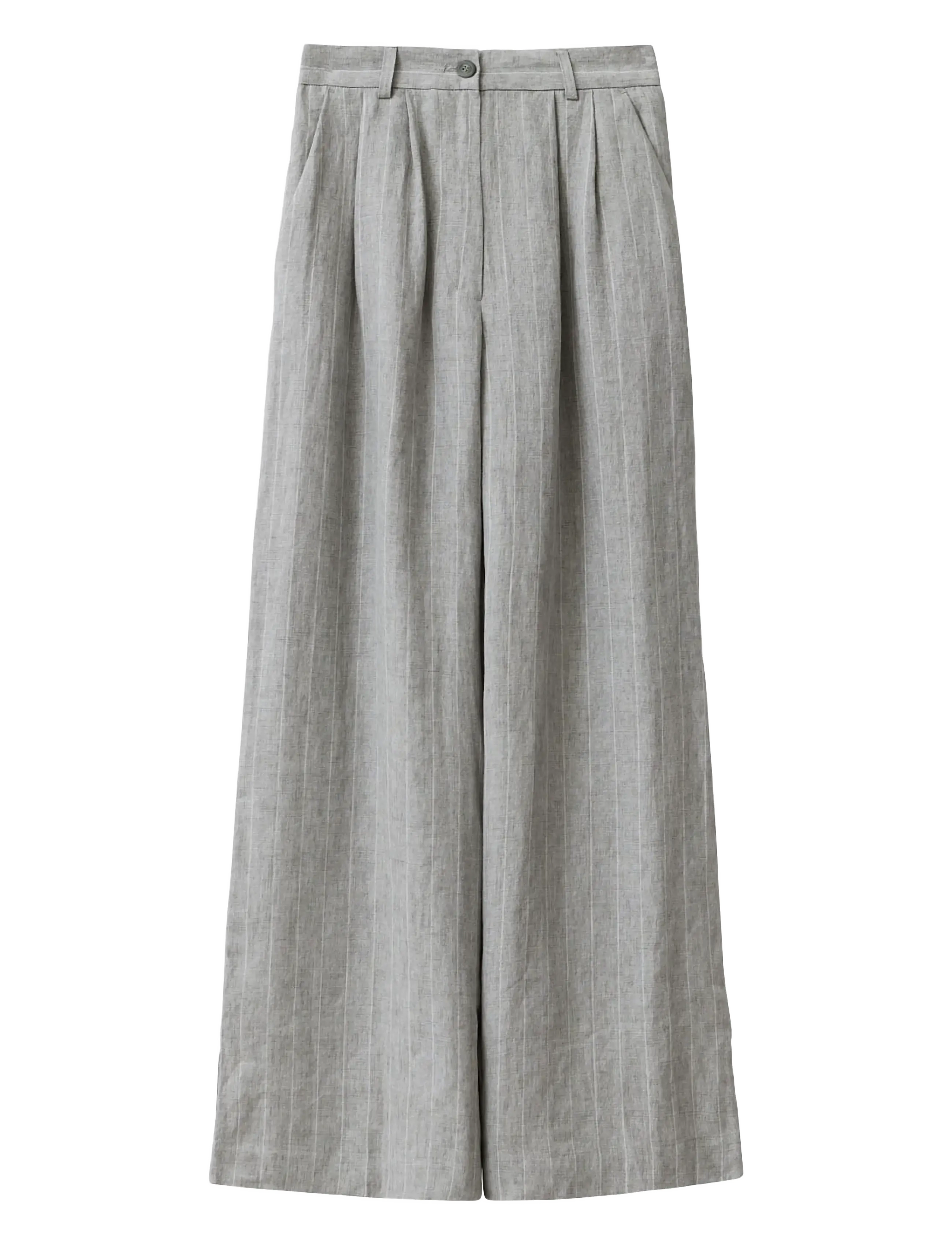 A Part Of The Art - DREAMY PANTS - pantalons larges - grey with white stripe - 1