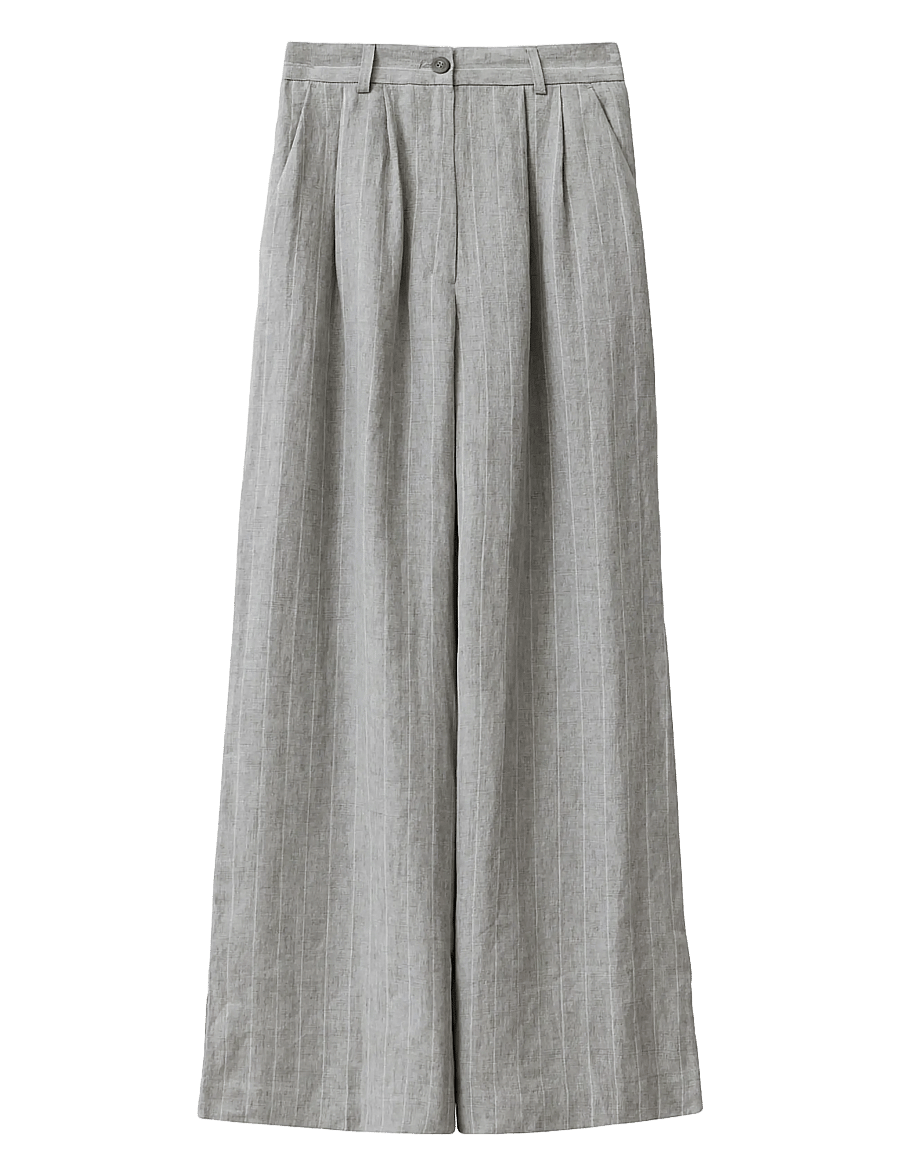 A Part Of The Art - DREAMY PANTS - pantalons larges - grey with white stripe - 1