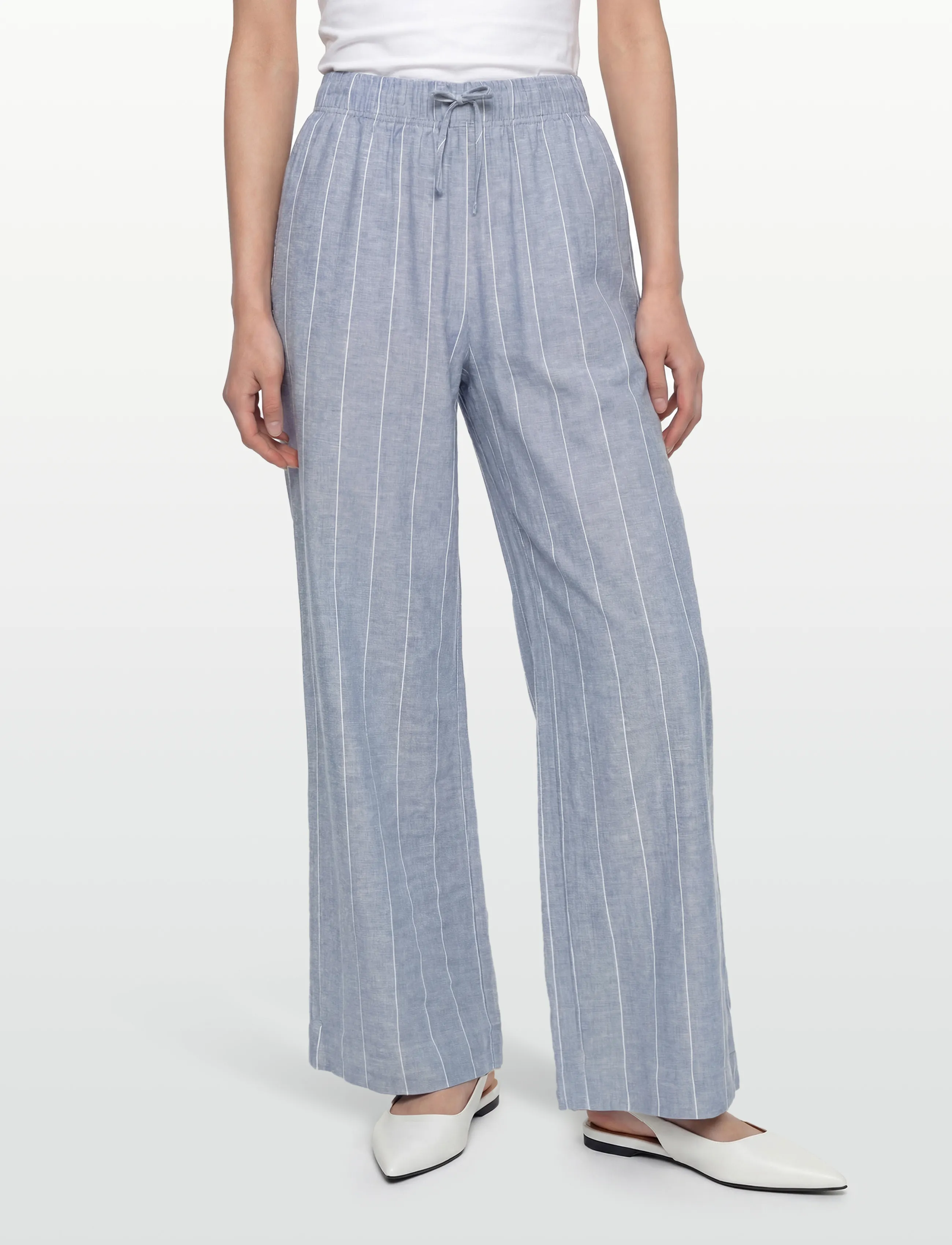 A Part Of The Art - VACANT PANTS - hørbukser - denim blue white stripe - 3