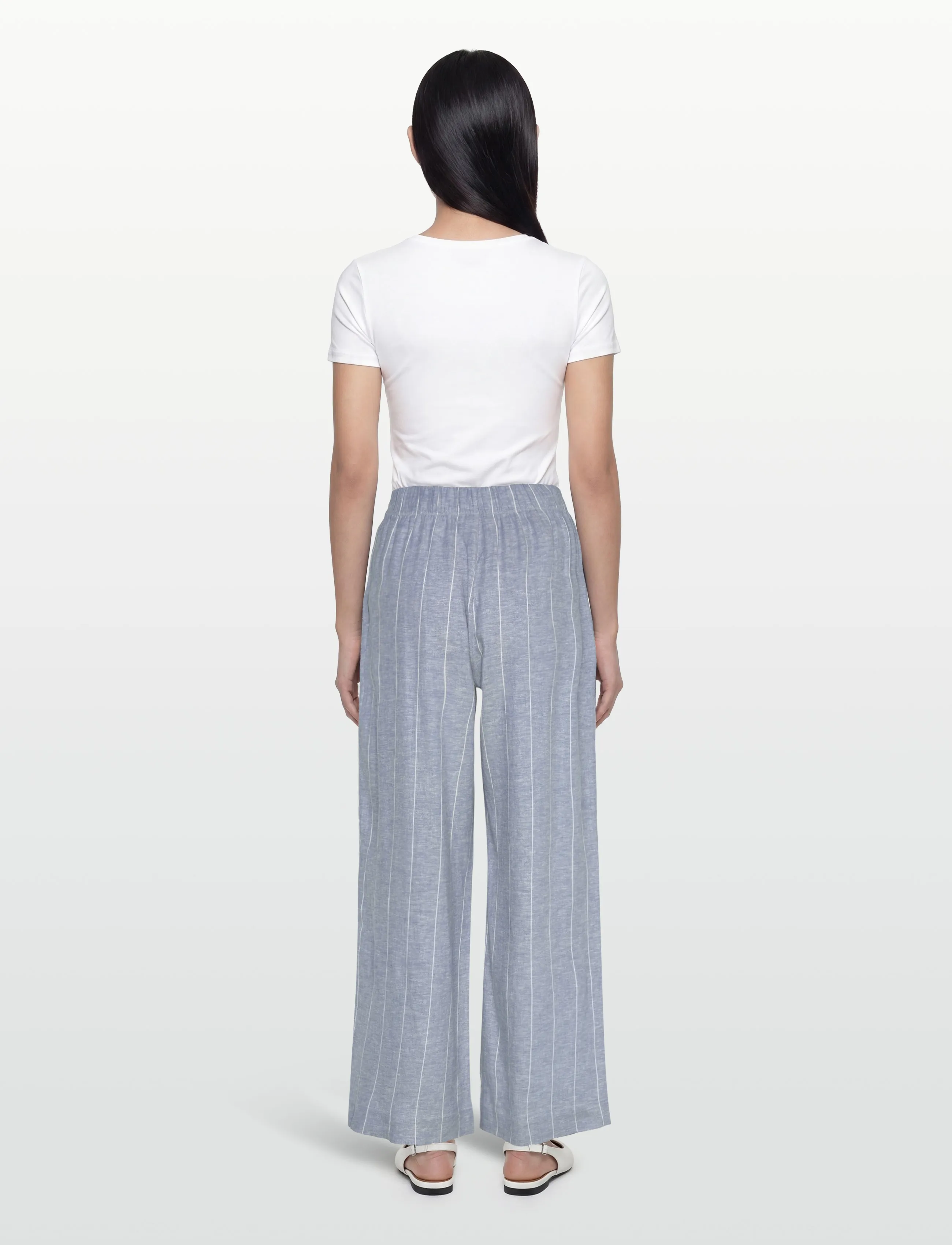 A Part Of The Art - VACANT PANTS - hørbukser - denim blue white stripe - 4