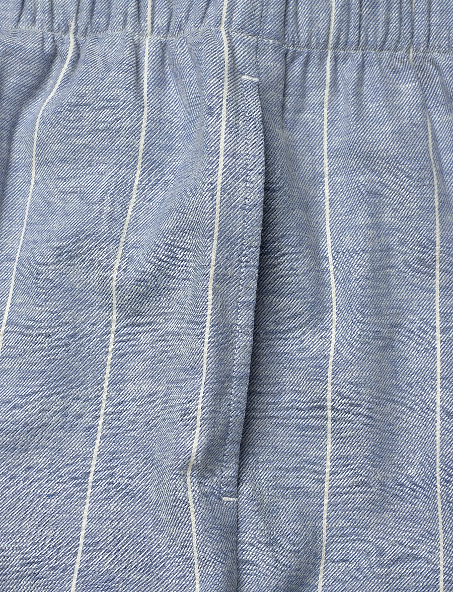 A Part Of The Art - VACANT PANTS - leinenhosen - denim blue white stripe - 5