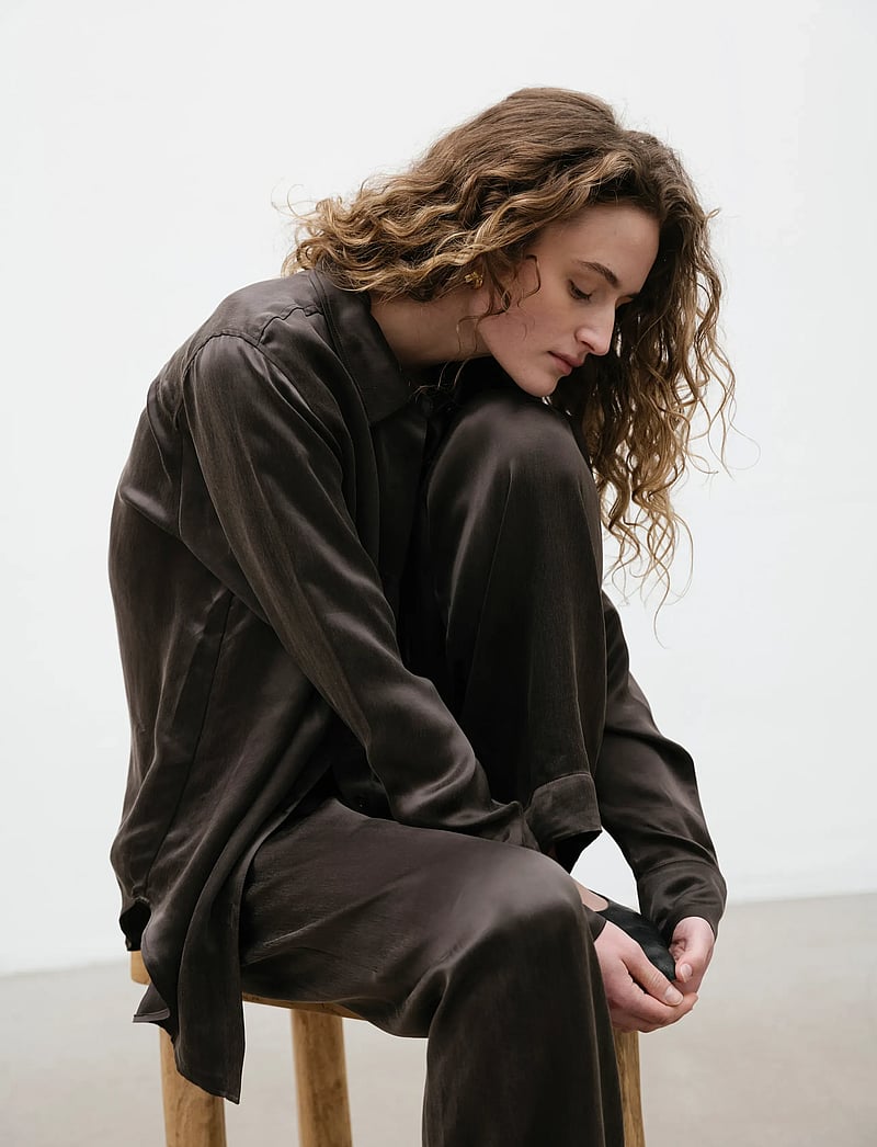 A Part Of The Art - DAILY PANTS - hosen mit weitem bein - bitter chocolate - 5