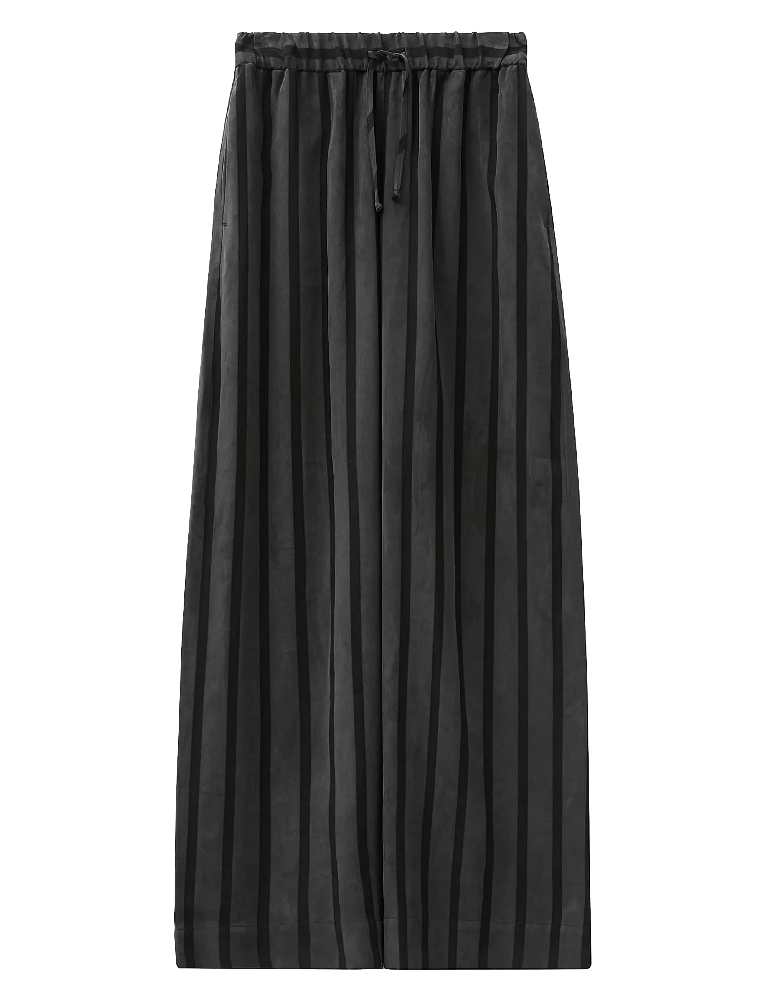 A Part Of The Art - VACANT PANTS WIDE STRIPE - hosen mit weitem bein - black stripe - 1