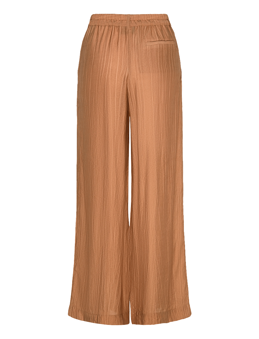A Part Of The Art - DREAMY PANTS SHEER CRINKEL - hosen mit weitem bein - hazelnut - 1