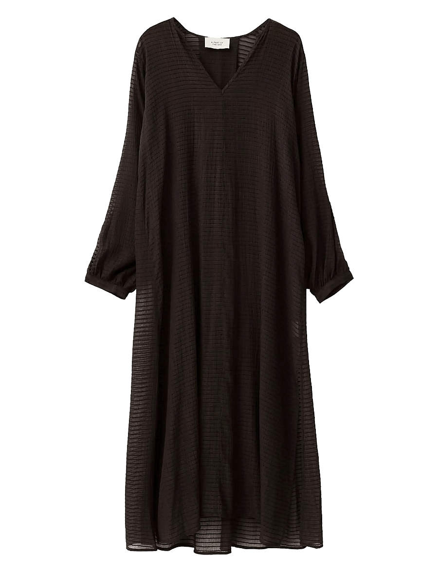 A Part Of The Art - HORIZON DRESS SHEER STRIPE - suvekleidid - chocolate stripe - 1