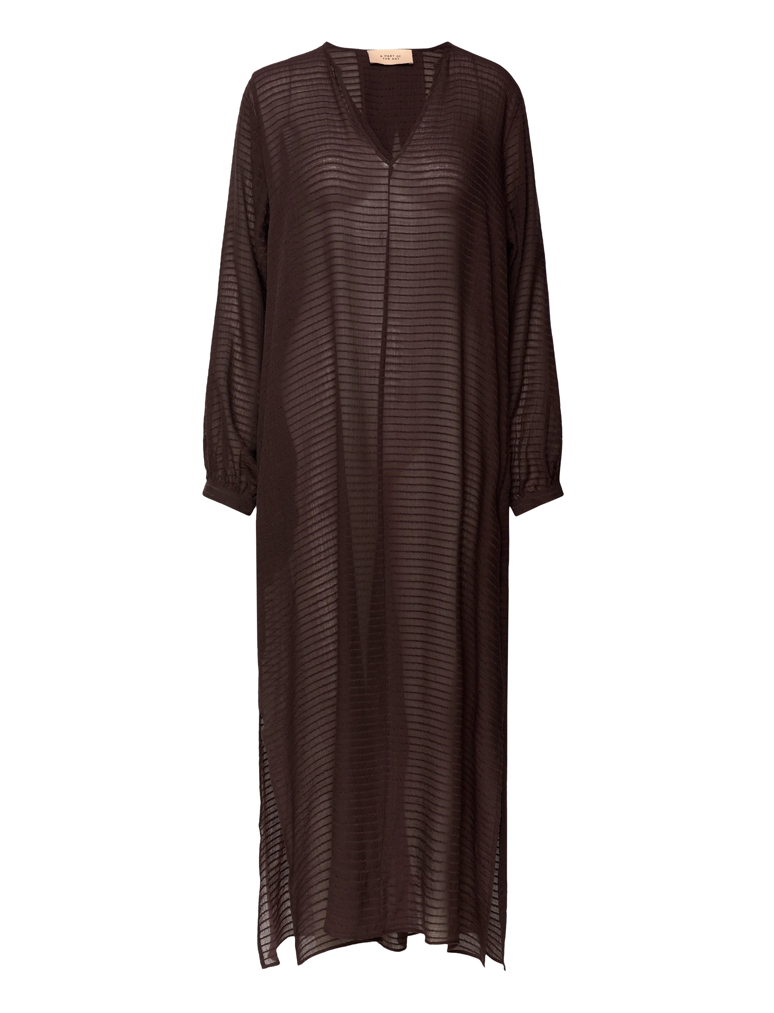 A Part Of The Art HORIZON DRESS SHEER STRIPE - Kleidid - CHOCOLATE STRIPE / brown