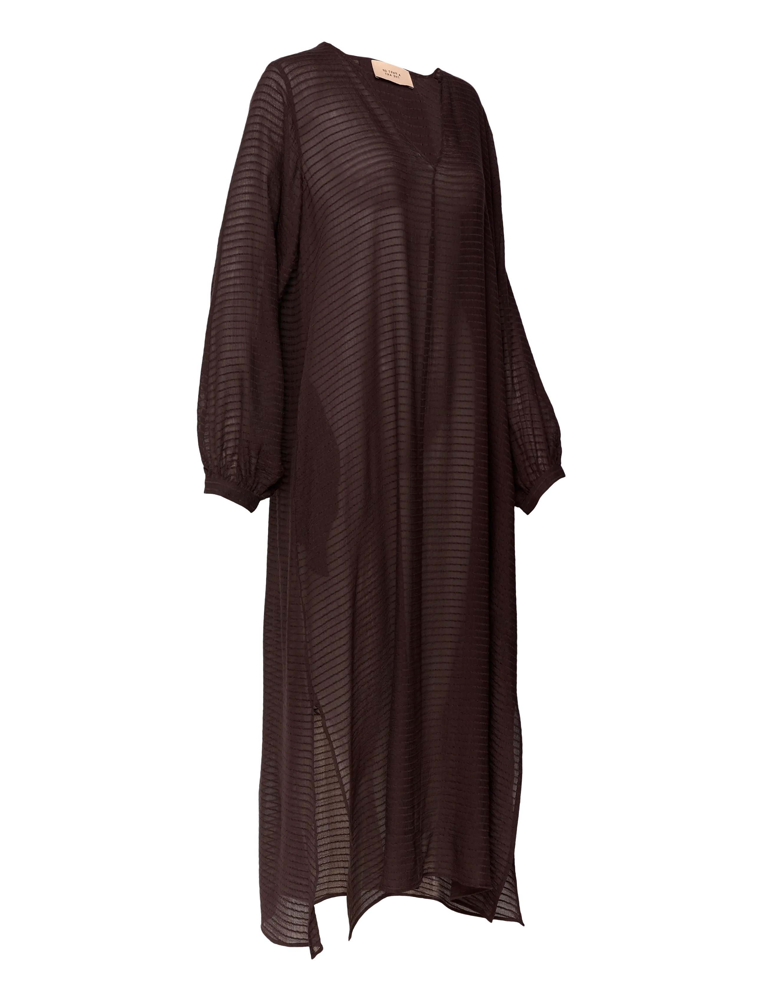 A Part Of The Art - HORIZON DRESS SHEER STRIPE - sommerkjoler - chocolate stripe - 3