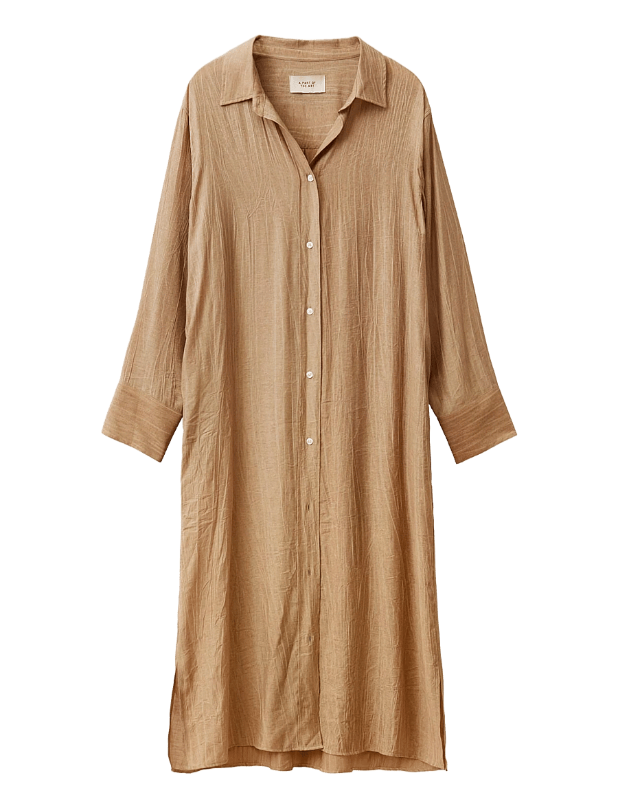 A Part Of The Art - BOLD DRESS SHEER CRINKEL - hemdkleider - hazelnut - 1