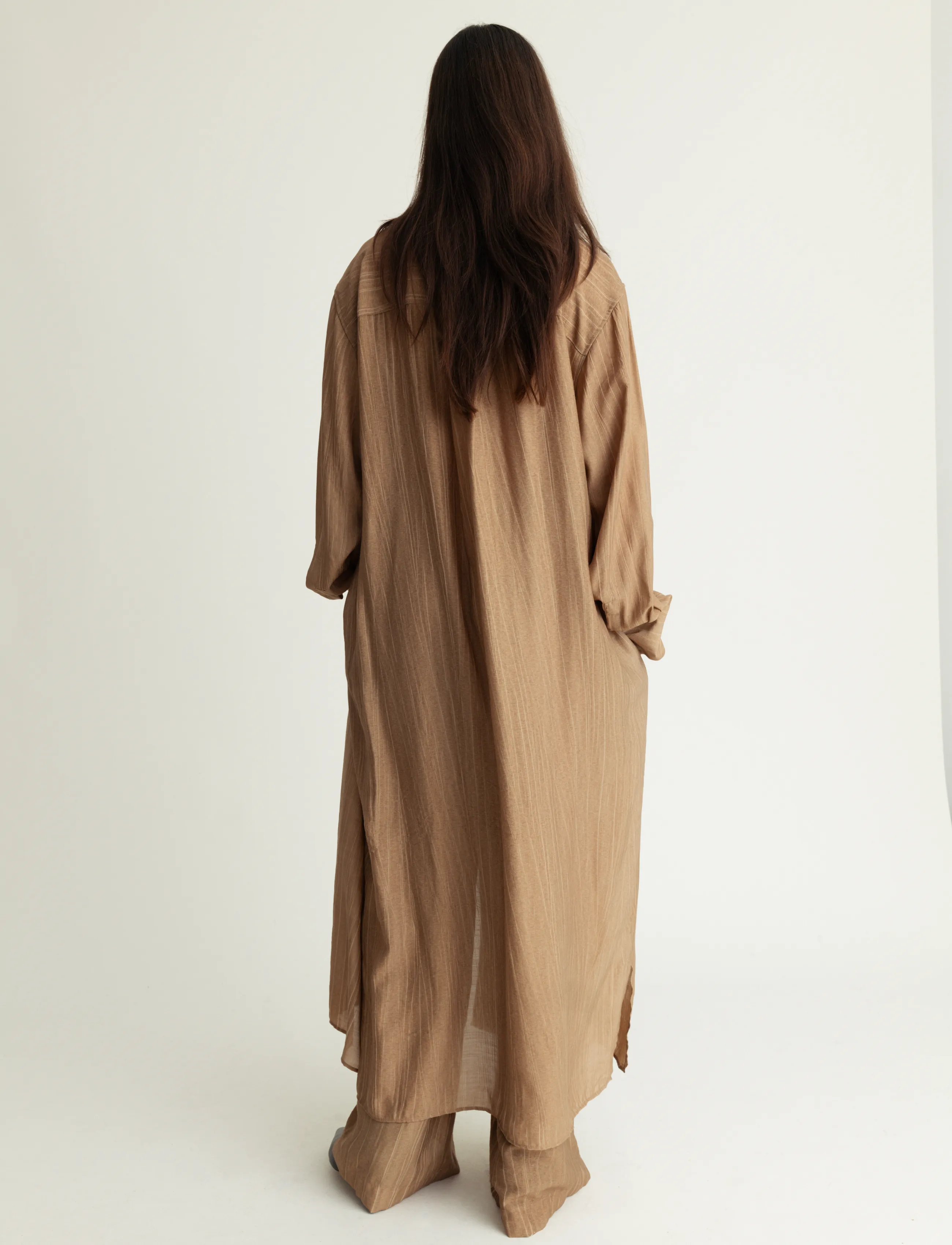 A Part Of The Art - BOLD DRESS SHEER CRINKEL - hemdkleider - hazelnut - 3