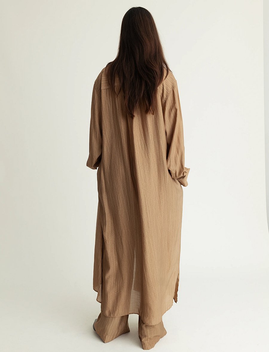 A Part Of The Art - BOLD DRESS SHEER CRINKEL - hemdkleider - hazelnut - 3