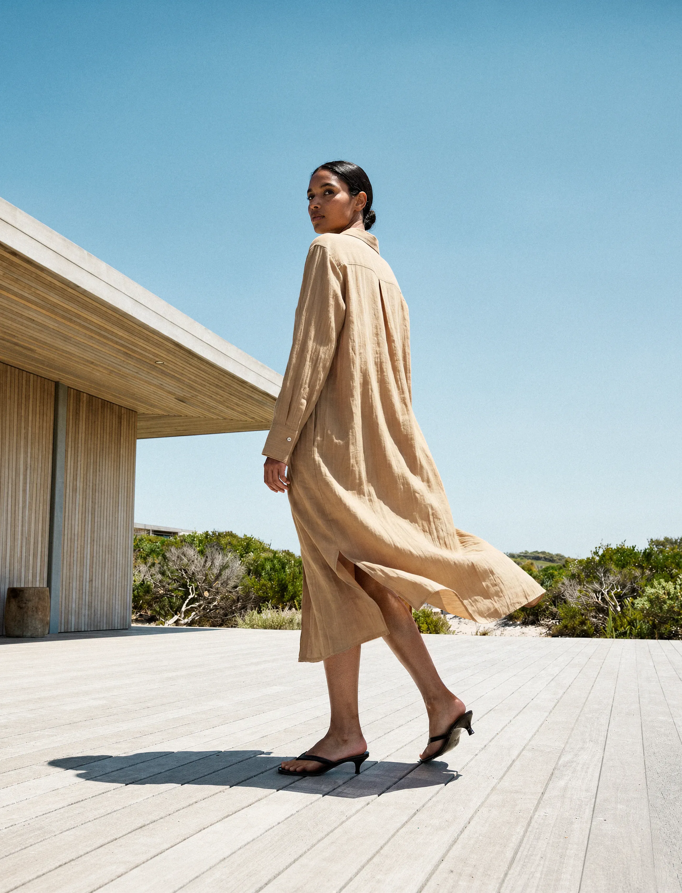 A Part Of The Art - BOLD DRESS SHEER CRINKEL - robes chemises - hazelnut - 5