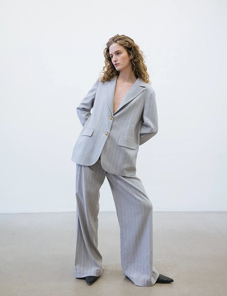 A Part Of The Art - CLOUD BLAZER - einreihige blazer - grey with white stripe - 0