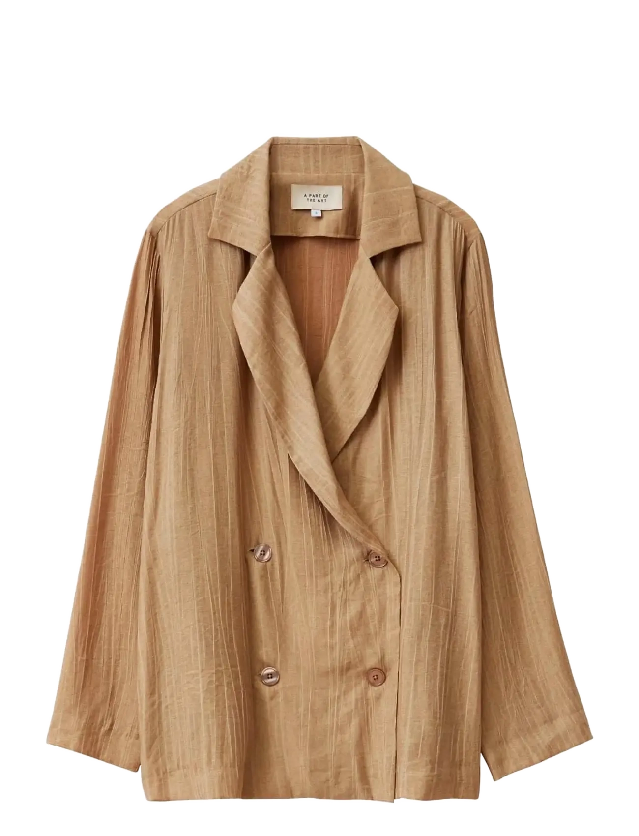 A Part Of The Art FREE BLAZER SHEER CRINKEL - Modetrends - HAZELNUT / brown
