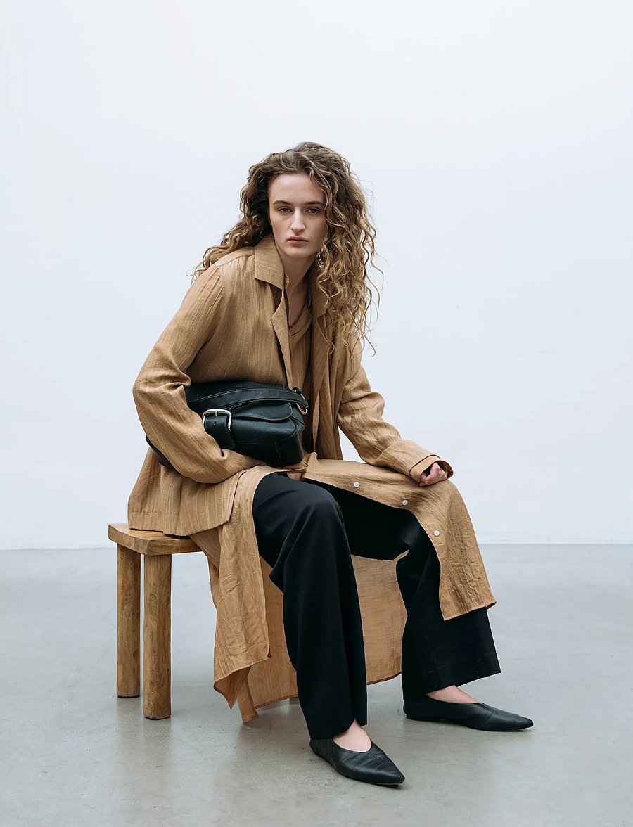 A Part Of The Art - FREE BLAZER SHEER CRINKEL - zweireihige blazer - hazelnut - 3